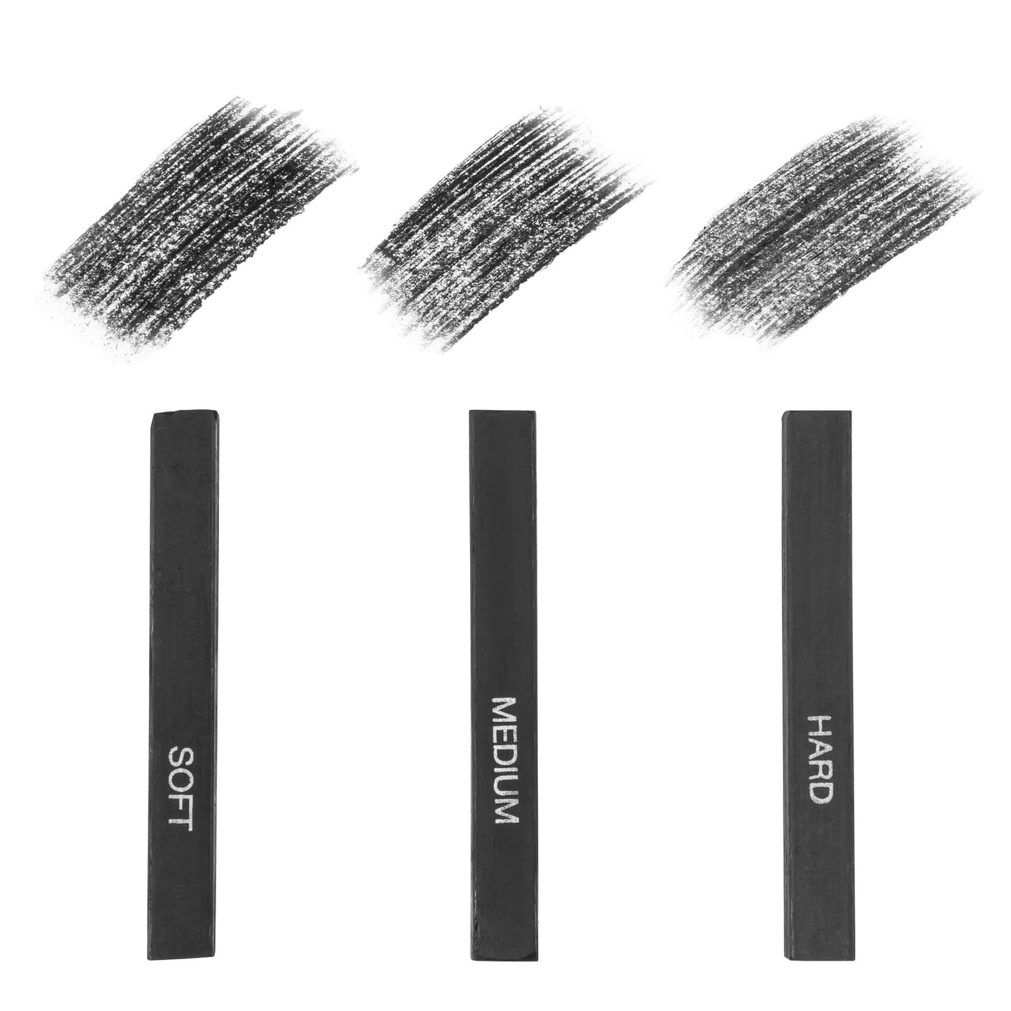 Pacific Arc Compressed Charcoal Sticks Medium 12 Pack for Drawing, Sketching, and Shading