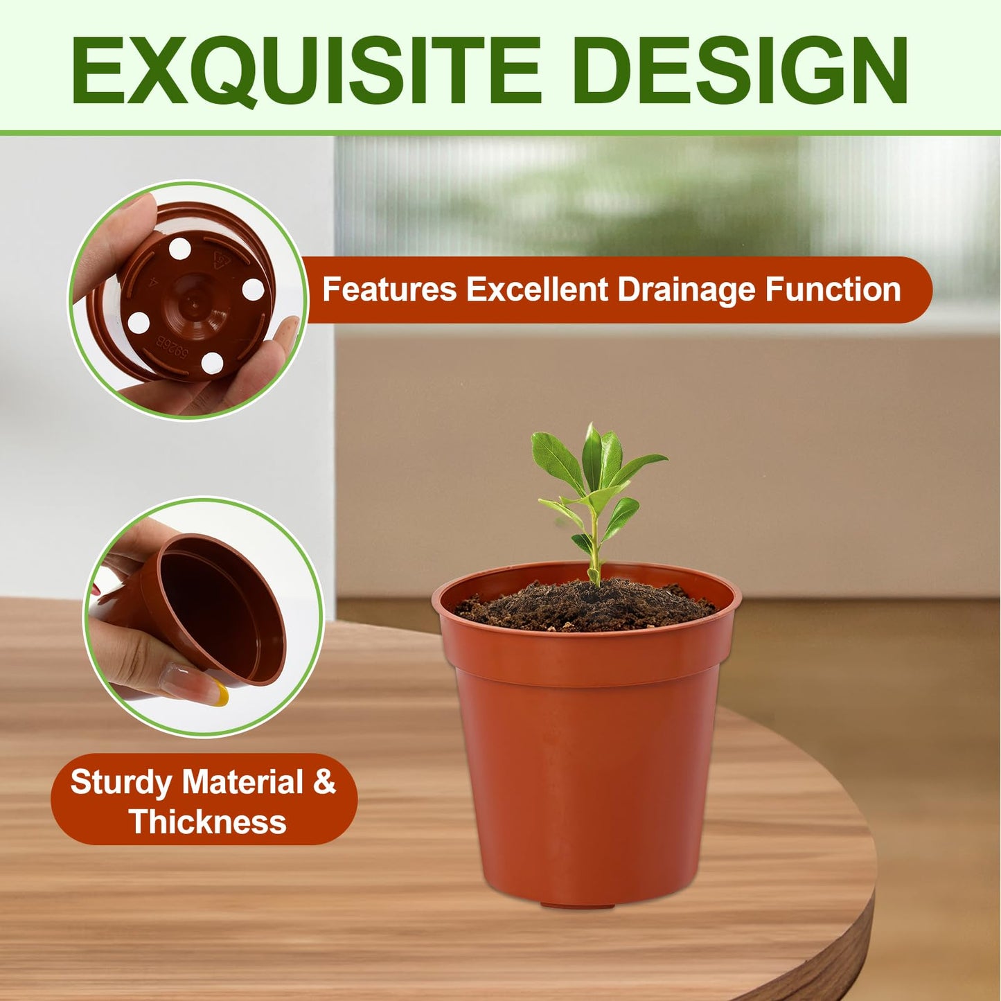 RXLWYUNLAE 120 Pcs 2 Inch Red Mini Nursery Pots for Plants, Plastic Seedling Red Plant Pots with Drainage Holes, Seed Starting Trays for Various Seeds Indoor & Outdoor Flower Planters