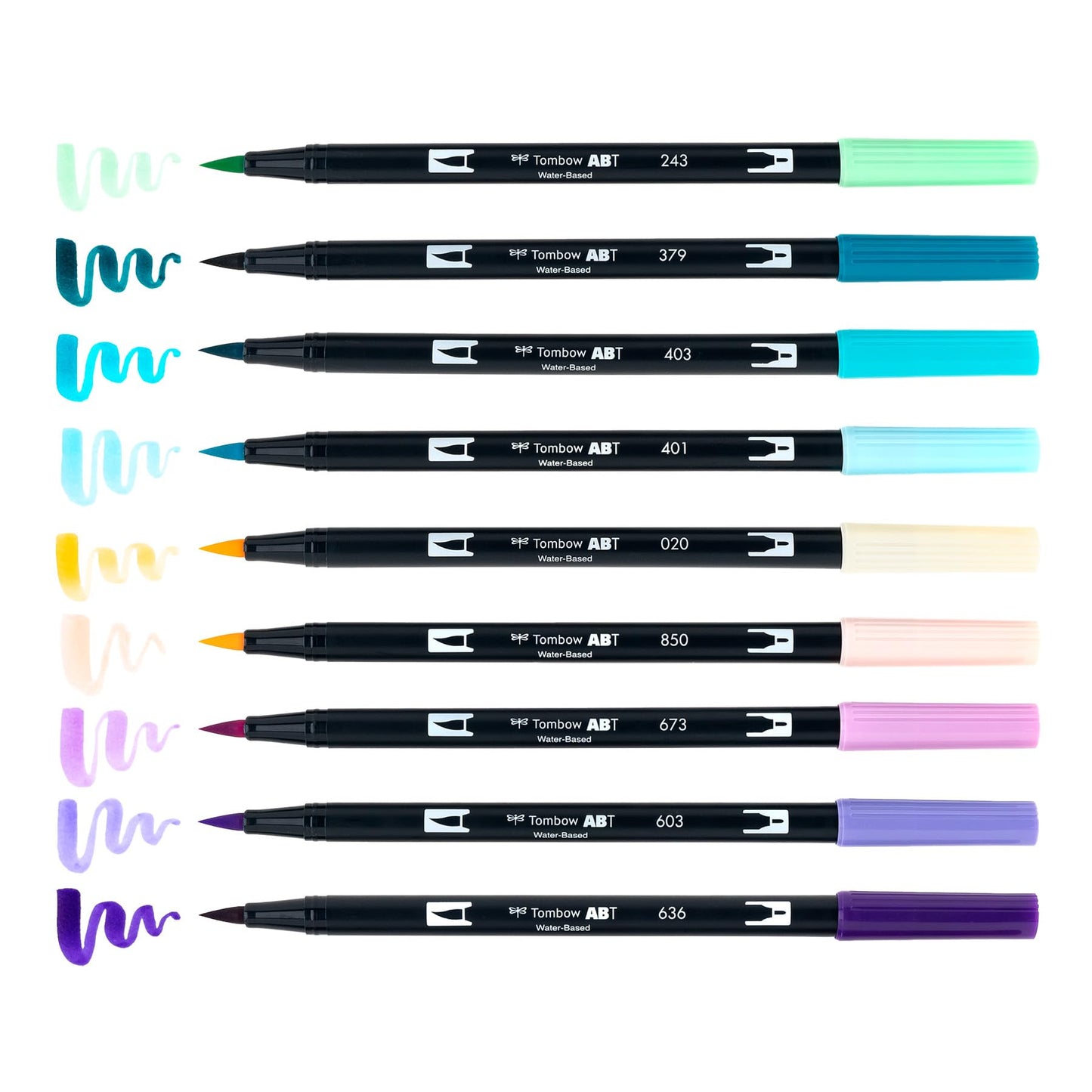 Tombow 56256 Dual Brush Pen Art Markers, Mermaids, 10-Pack, Water-Based Ink, for Hand Lettering, Watercolor, Fine Art, Illustrations