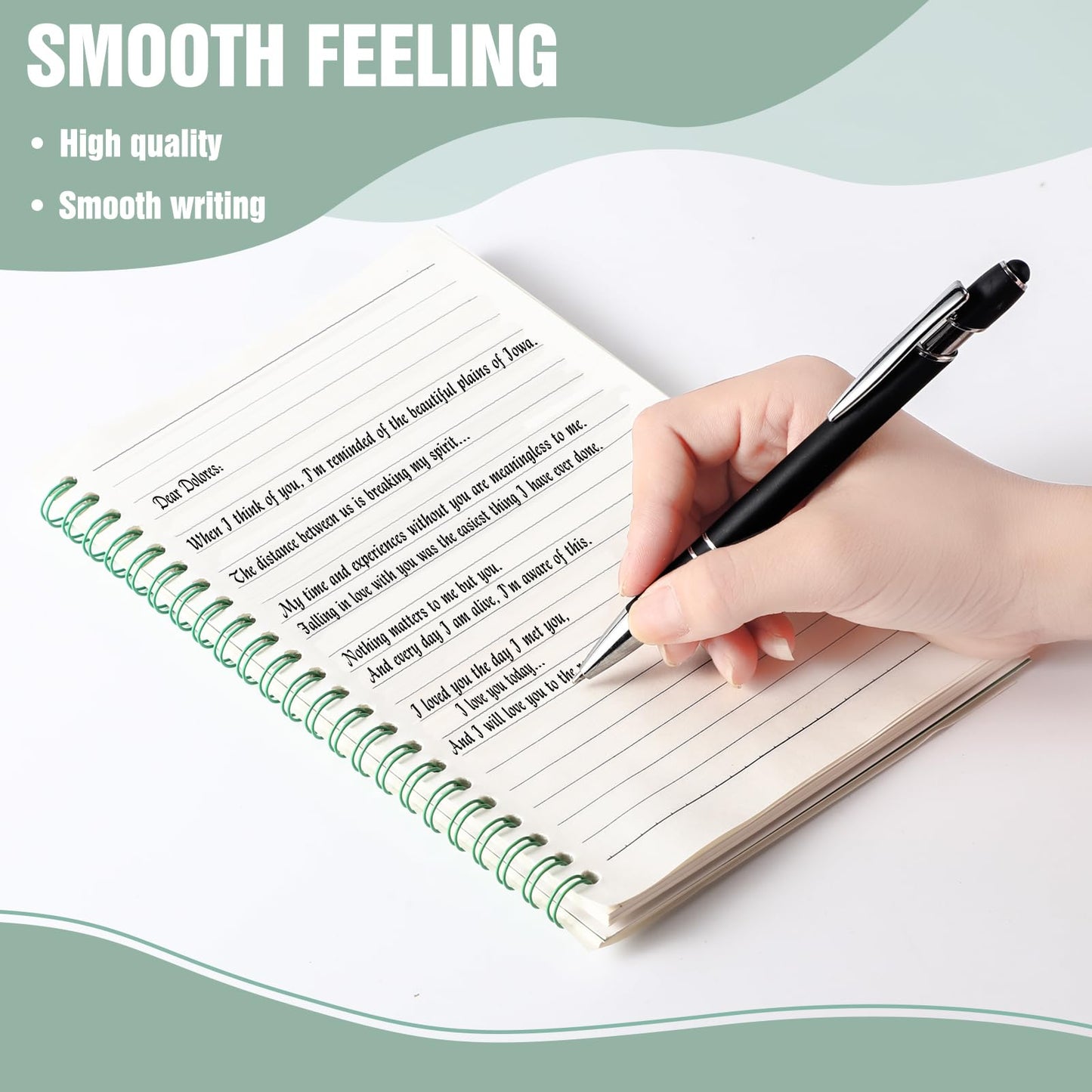MotiMind 6 Pcs Sage Green School Supplies Aesthetic Spiral Notebook for Work A5 College Ruled Spiral Journal Notebook Christmas Office Stationery Kit for Work Note-taking Women Men Writing, 100 Sheets
