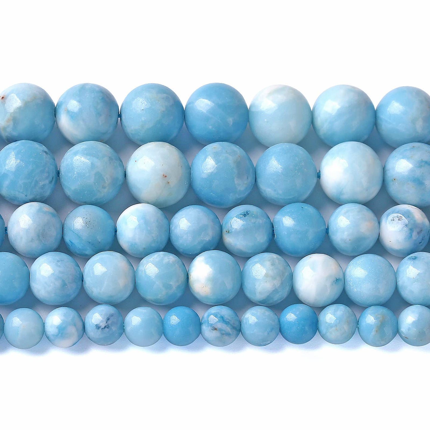 6MM 60PCS Natural Blue Larimar Gemstone Crystal Beads for Jewelry Making DIY Bracelet