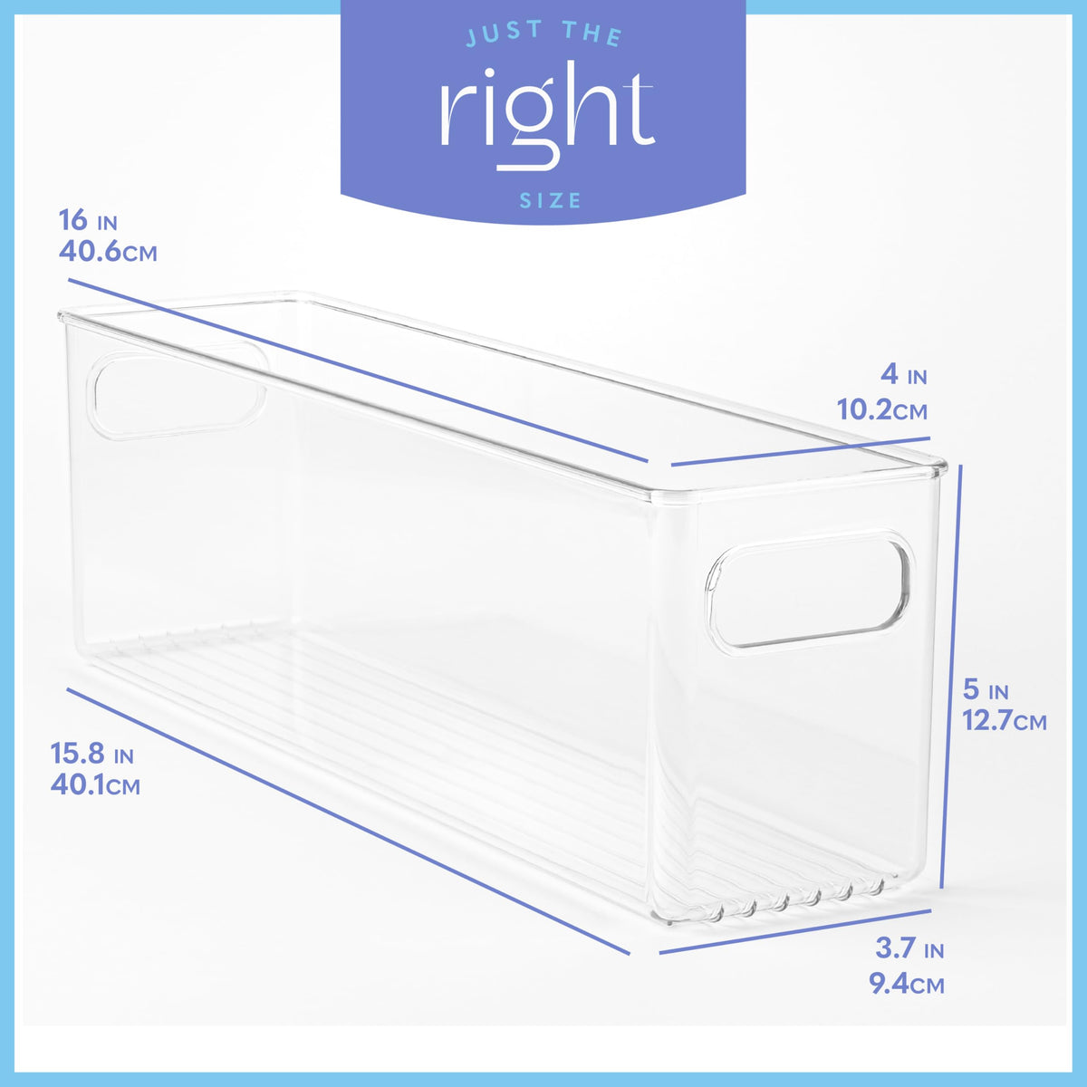 Plastic Food Storage 6 Pack Clear Container Bin with Handles for Organizing Kitchen (6 Count)