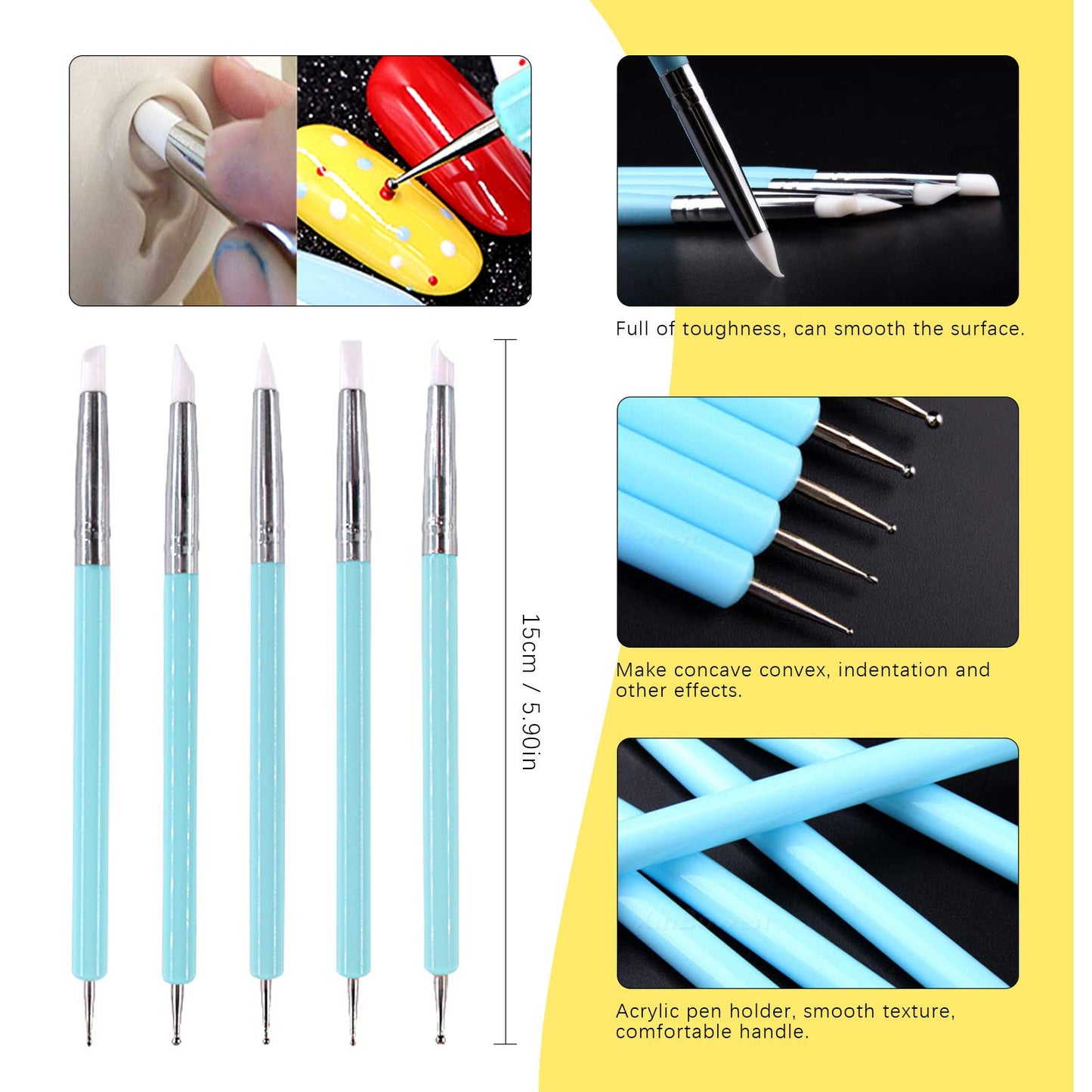 Swpeet 89Pcs Modeling Clay Sculpting Tools Kits, Ball Stylus Tool, Dotting Pottery Tools, Polymer Clay Cutters,Cutters Mold Cutter Punch Tools for Making Modeling Clay Cake Fondant Decoration