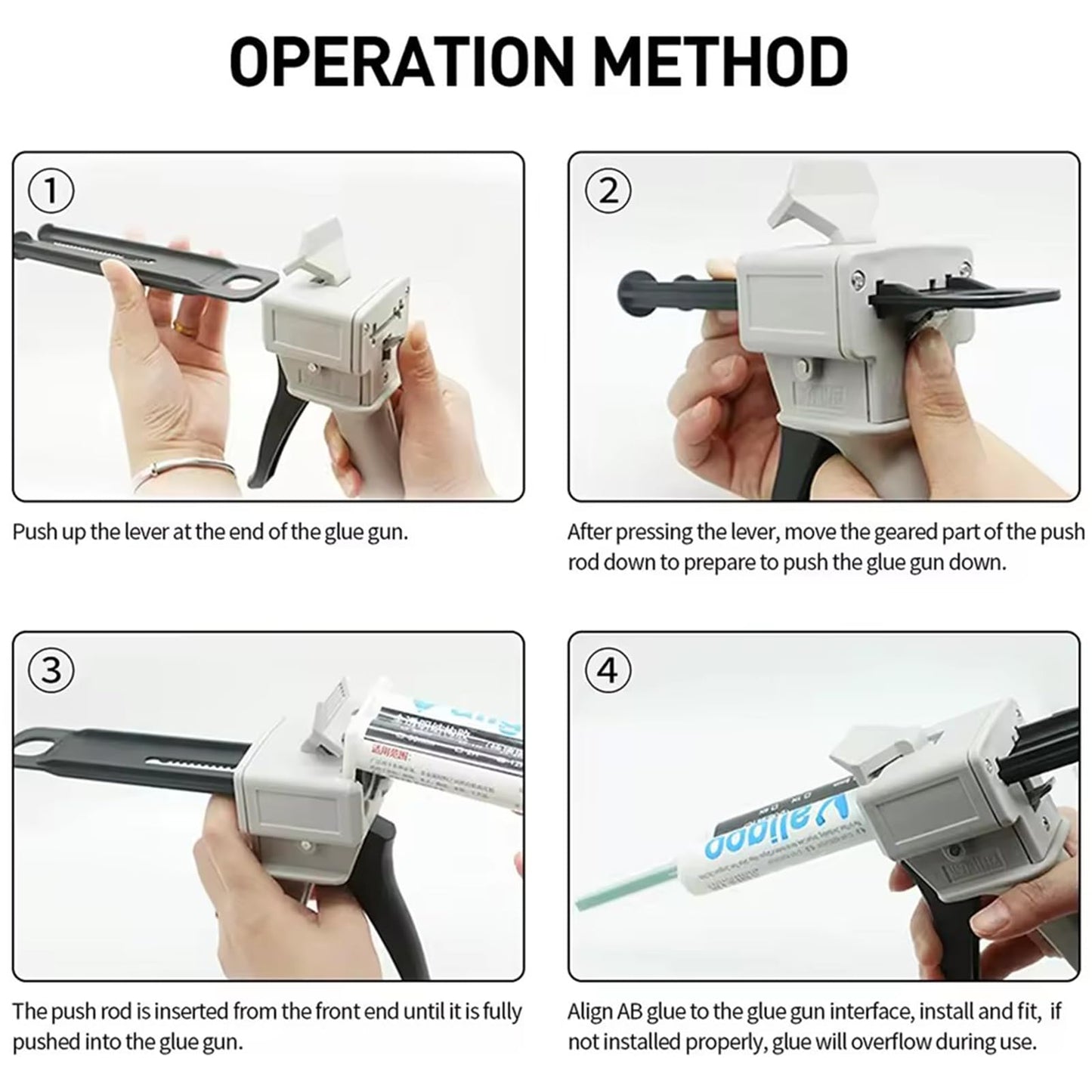 1:1/1：2AB glue gun 50ml epoxy resin glue gun two-component dispensing gun AB epoxy sealant gun applicator manual dispensing gun kit