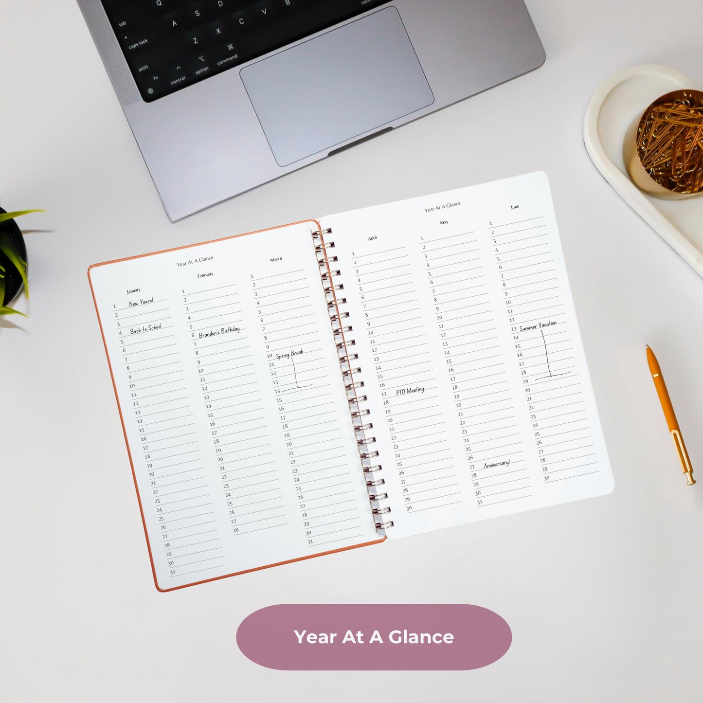 Merely Home | Undated Yearly, Daily, Weekly, Monthly Planner | 8.25" x 11.75" | To Do List Notebook for Work | Simple Design | Multiple Layouts | Academic Planner and Organizer Notebook (Navy, Yearly Planner - Portrait)