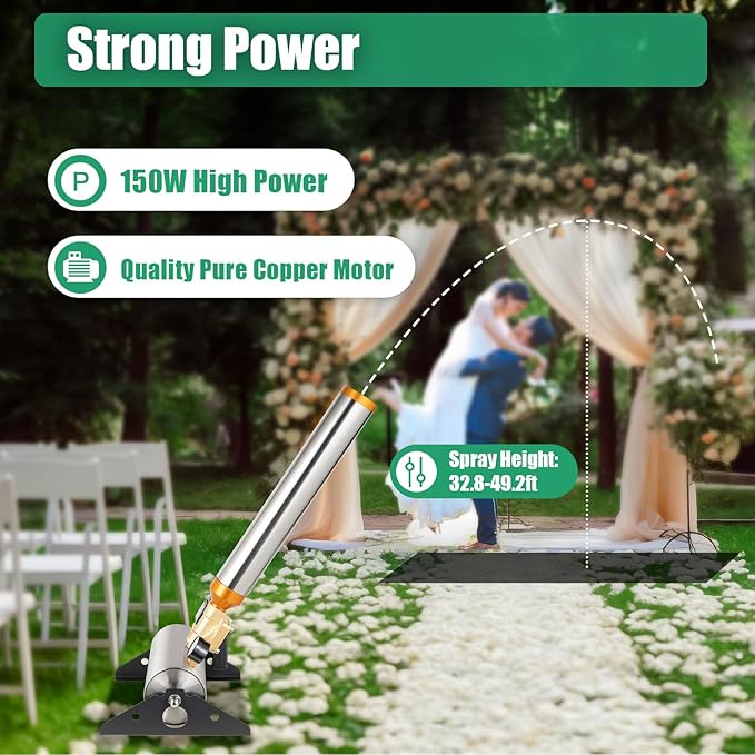 JIBIENI 2PCS Confetti Machine, 150W Party Launcher, Stage Salute Cannon, Wireless Control Sprayer, Stainless Steel Adjustable Angle Device for Wedding Concert Celebration Special Event