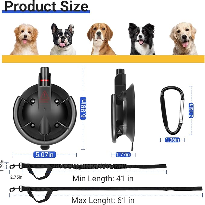 Dog Grooming Bathing Suction Cup with Tether, Dog Tether Indoor Outdoor