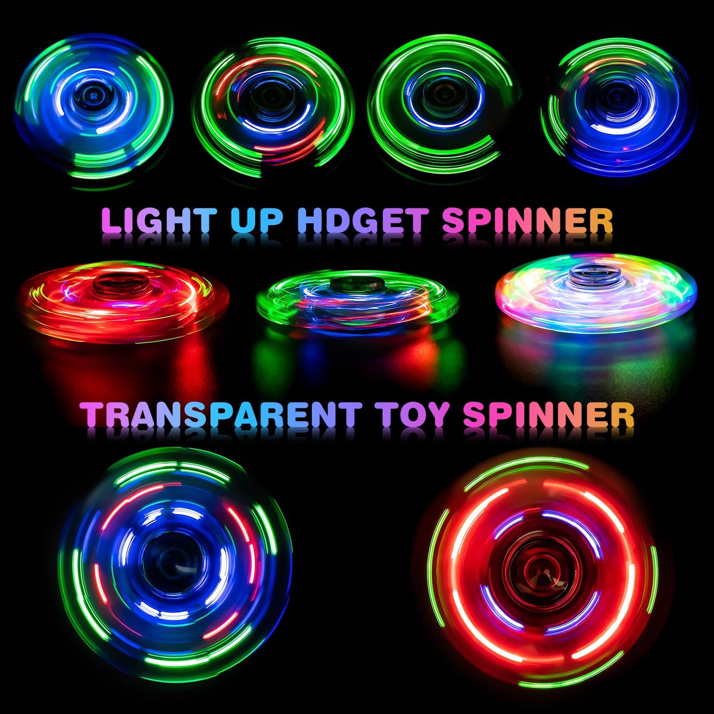FIGROL 5 Pack Fidget Spinner, Light Up Fidget Spinners for Kids-Glow in The Dark Fidget Toy Party Favors Goodie Bag Stuffers Classroom Prizes