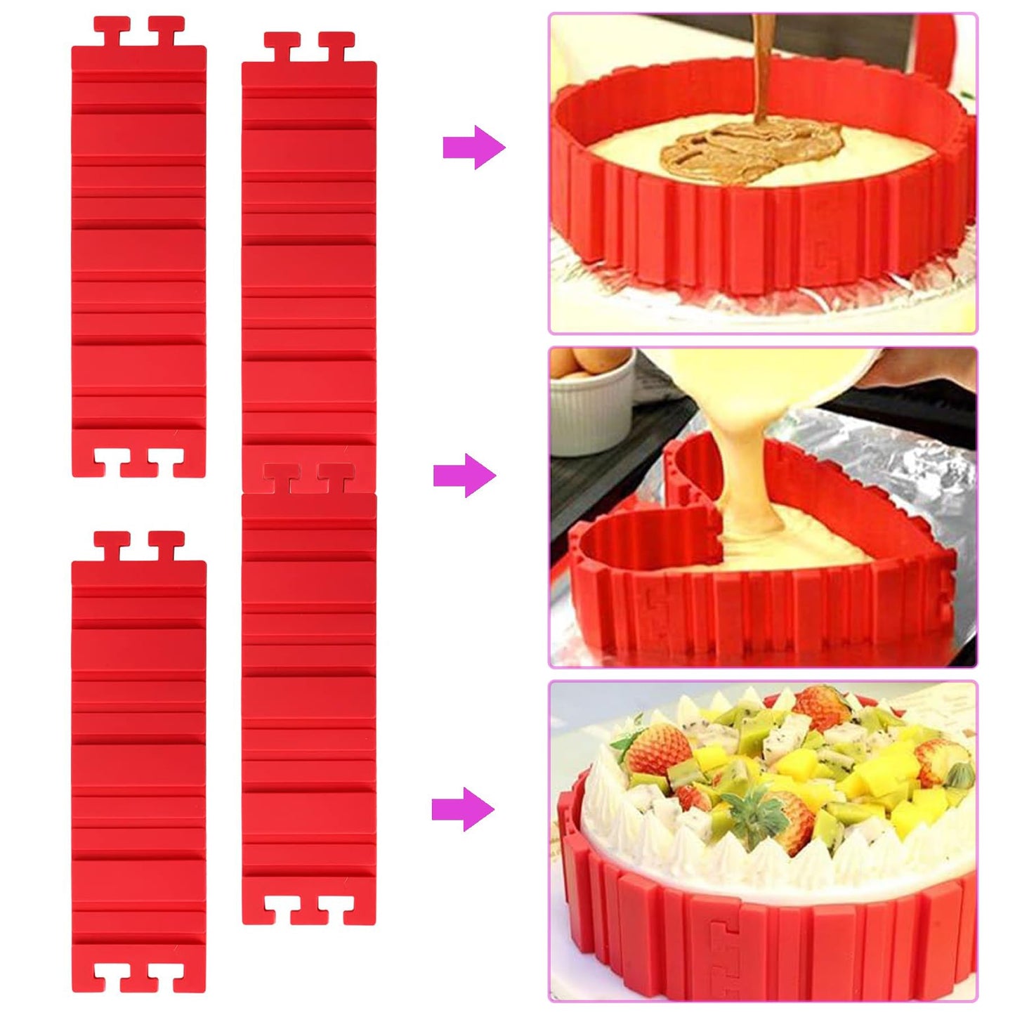 Woohome 12 PCS Silicone Cake Mold Magic DIY Bake Snakes Mould Shape Tools, Cake Pan Snake DIY Baking Mould Magic Bake Tools