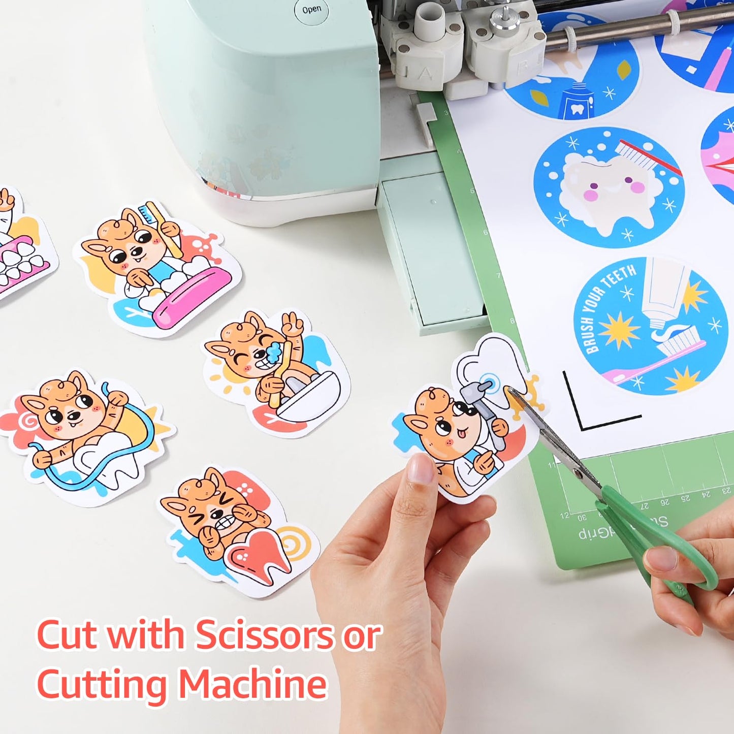 QYH Printable Vinyl Sticker Paper for Inkjet Printers - 110 Sheets, 8.5"x11" Matte Waterproof Sticker Paper - Vibrant, Smudge-Proof for DIY Crafts & Office Labels