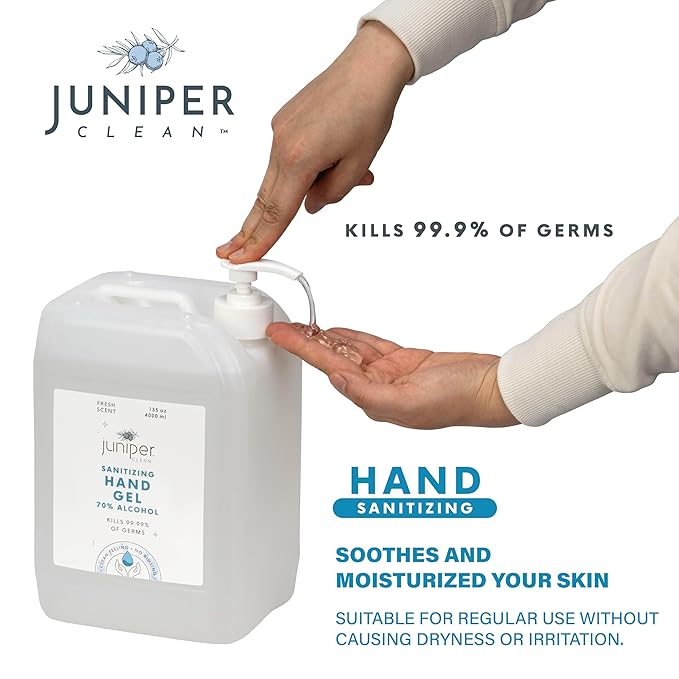 Hand Sanitizer Gel with 70% Alcohol 1.06 Gallon with Pump (Pack of 4)