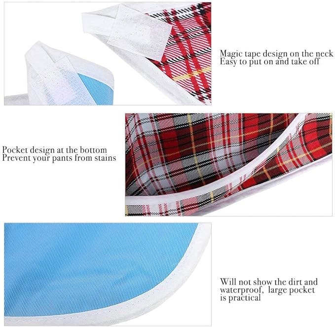 Adult Bibs, Waterproof Bib Clothing Protector with Crumb Catcher, Reusable Dining Bibs for Elderly, Men Women