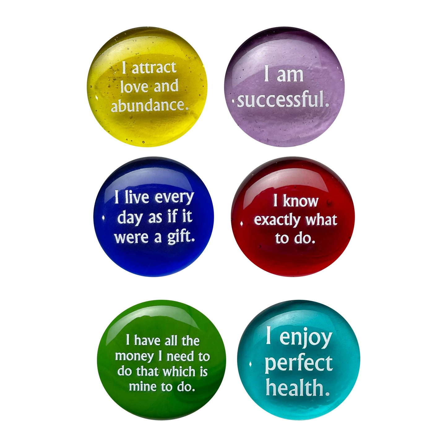 Lifeforce Glass Affirmation Glass Stones, Positive, Encouraging Statements on Glass Stones to Help You Achieve Your Goals Affirmations Really Work. Set II