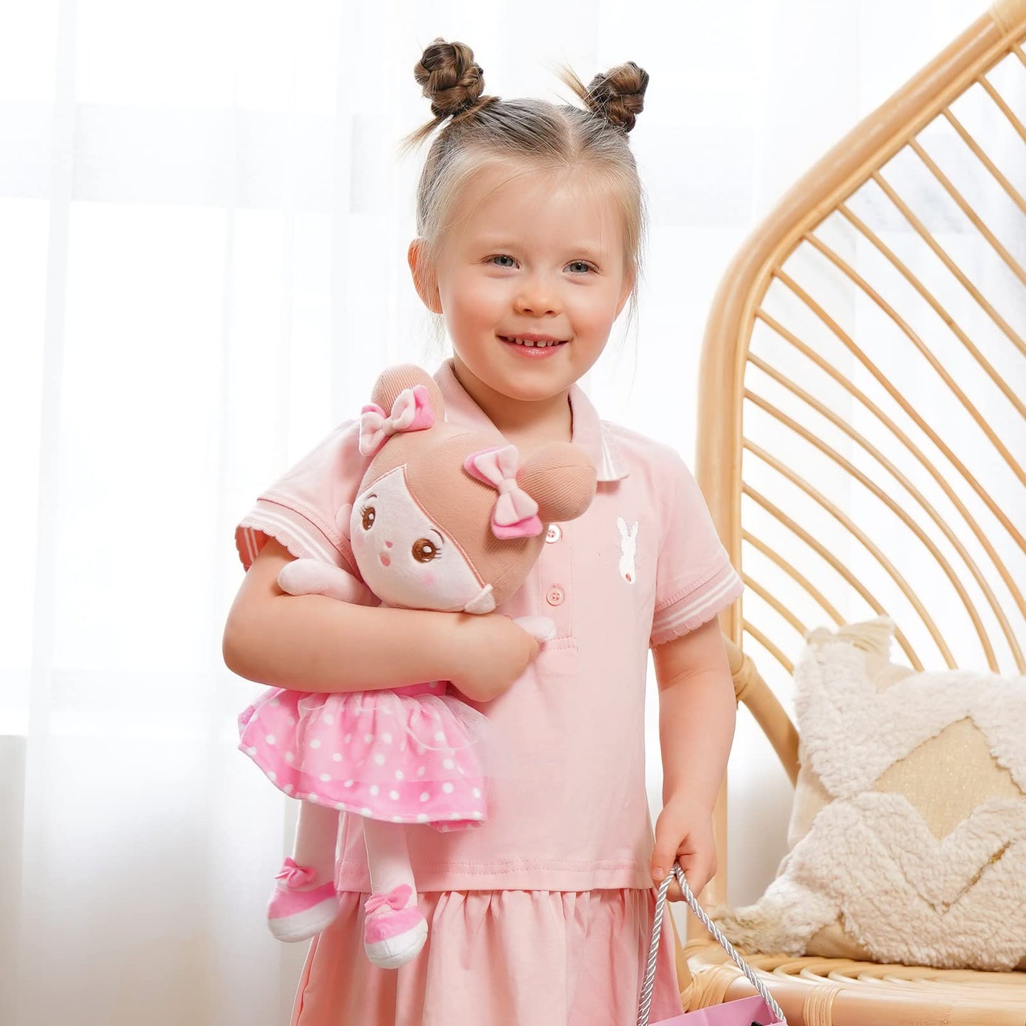OUOZZZ Soft Baby Doll for Girls - First Baby Doll Plush Rag Doll Sleeping Cuddle Buddy Doll Toy for Kids