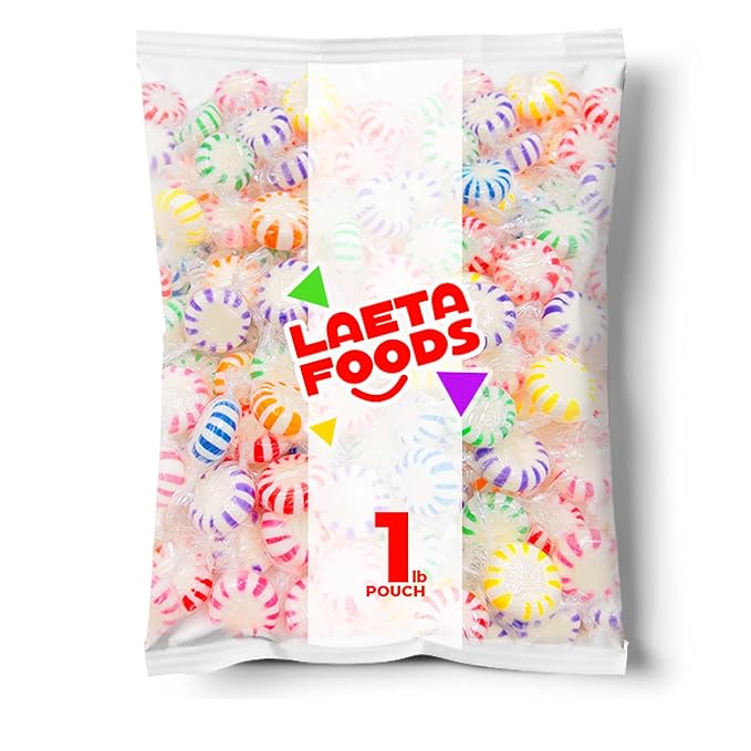 Fruit Starlights Hard Candy Assortment | 1 Pound Bag - Approx. 85 Count | Individually Wrapped Hard Candy | Assorted Flavors | Starlight Fruit Candies (Pack of 2)