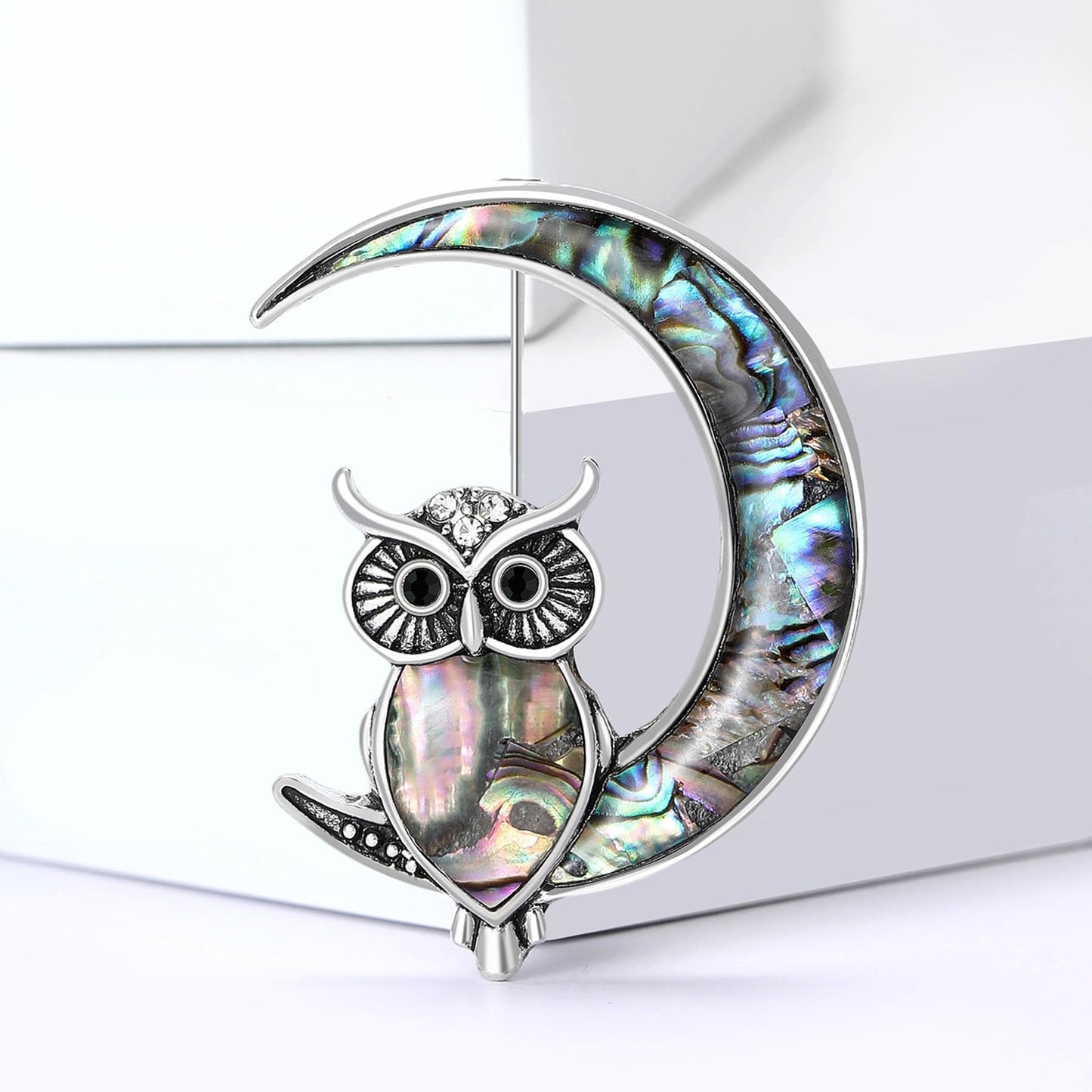 Owl Brooch for Women Abalone Shell Owl Pin Animal Brooch