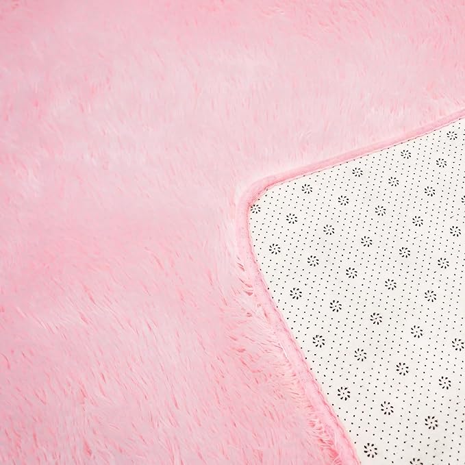 Shag Area Rugs for Bedroom Living Room,Ultra Soft Fluffy Area Rugs for Dorm,Indoor Carpet Nursery Rugs for Kids Girls Room Home Decor (Pink, 8x10 Feet)