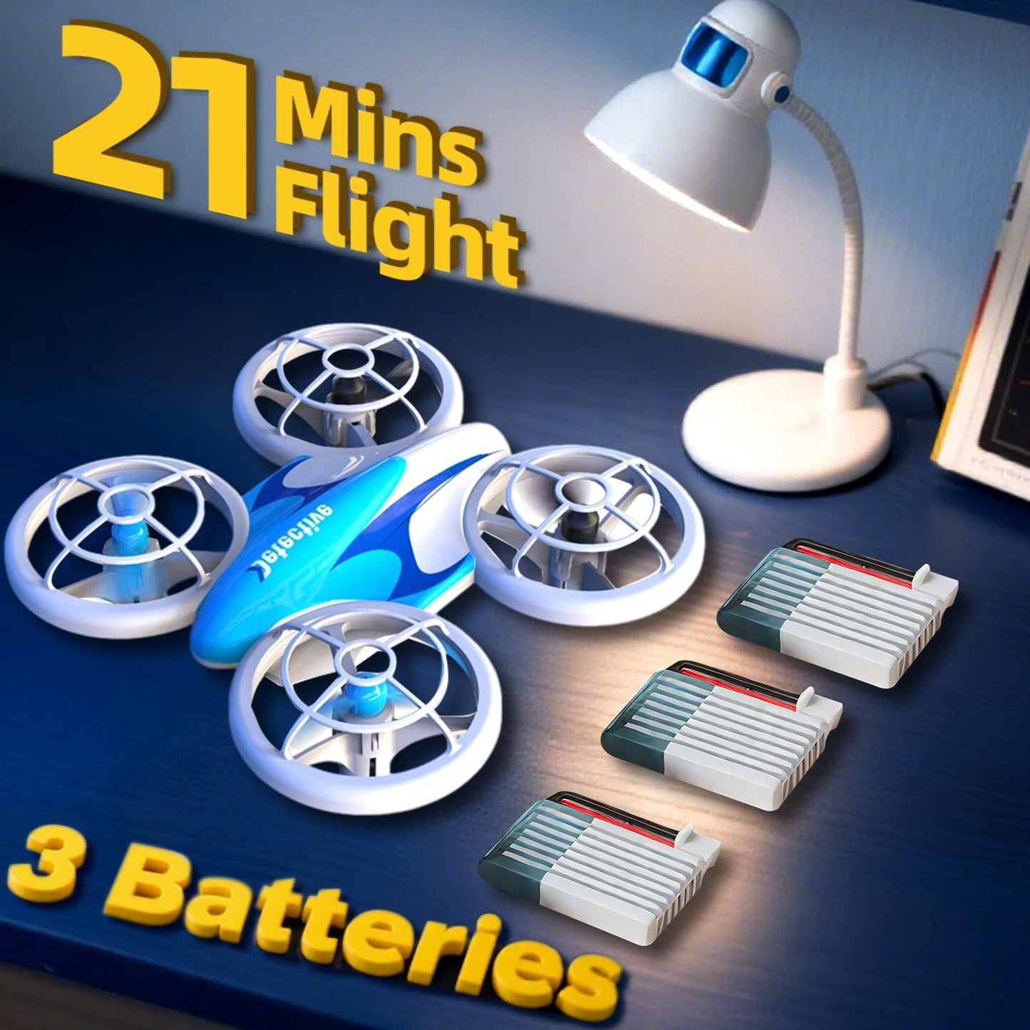Mini Drone for Kids, Christmas Birthday Gifts for Boys Girls Beginners, Quadcopter Toy with LED Light, Propeller Full Protect, 360 Flips, 3 Batteries, Headless Mode, Remote Control