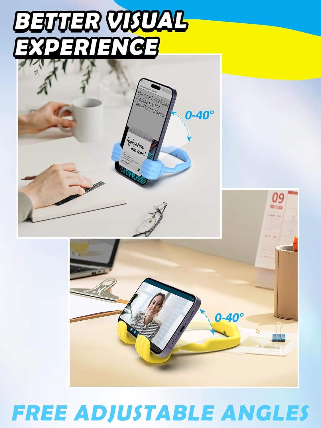 Graduation Gifts for Girls Boys Cell Phone Holder: Trendy Stuff Gifts for Kindergarten College High School Thumbs Up Lazy Cellphone Holder for Desk Funny Birthday Idea Teenager Mom Who Have Everything