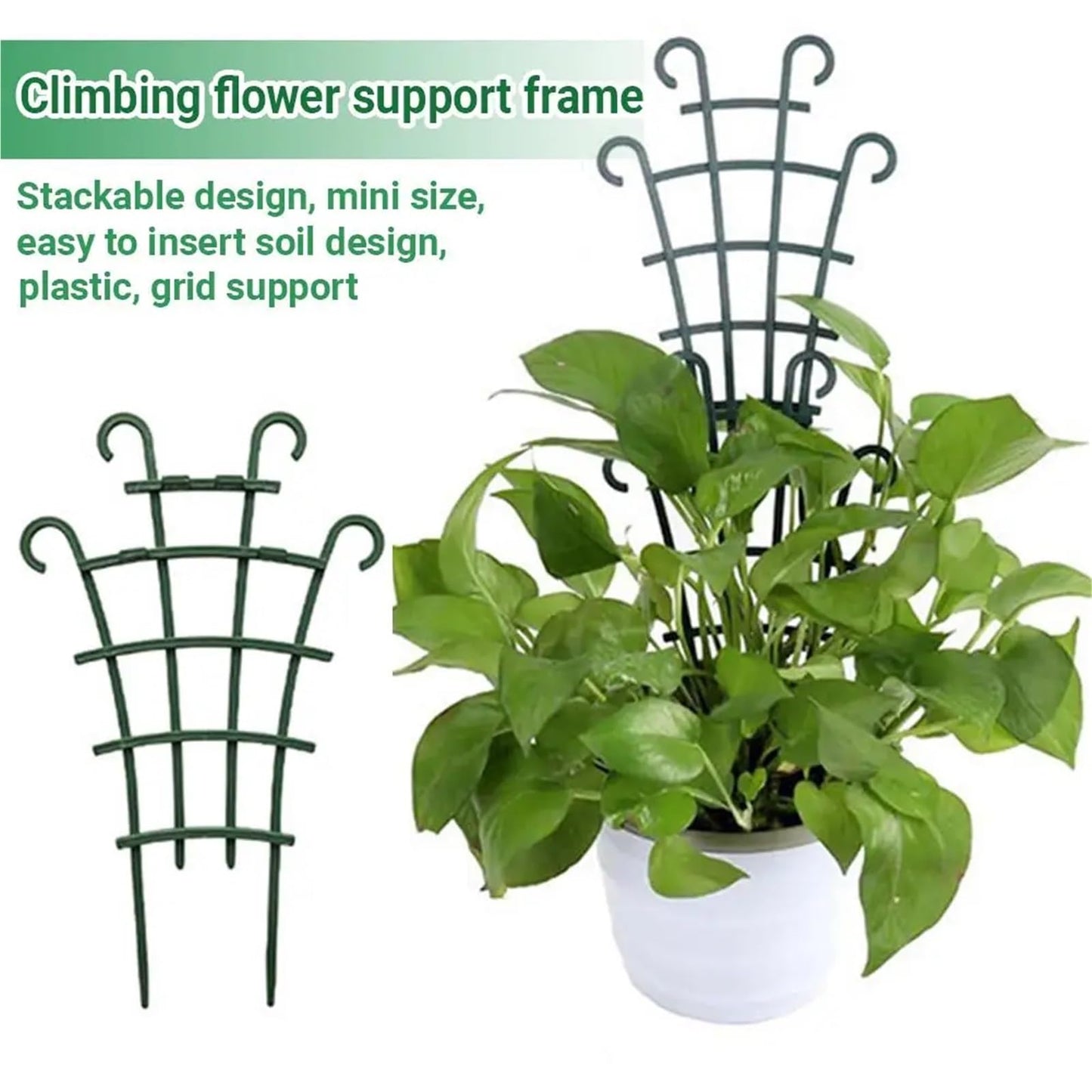 Garden Climbing Trellis - Reusable Support Stake for Indoor & Outdoor Potted Plants