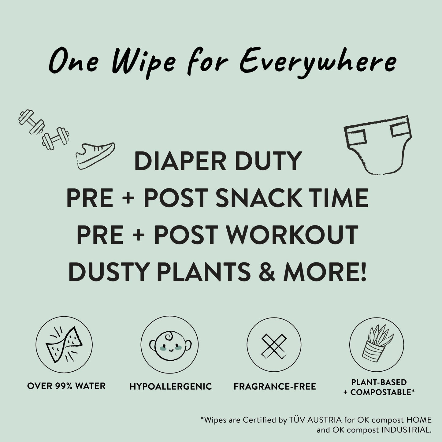 The Honest Company Babe's Clean Bum Gift Set, Diapering and Newborn Essentials 99% Water Wipes 60 ct Diaper Rash Cream 2.5 oz Conscious Diapers Size 1