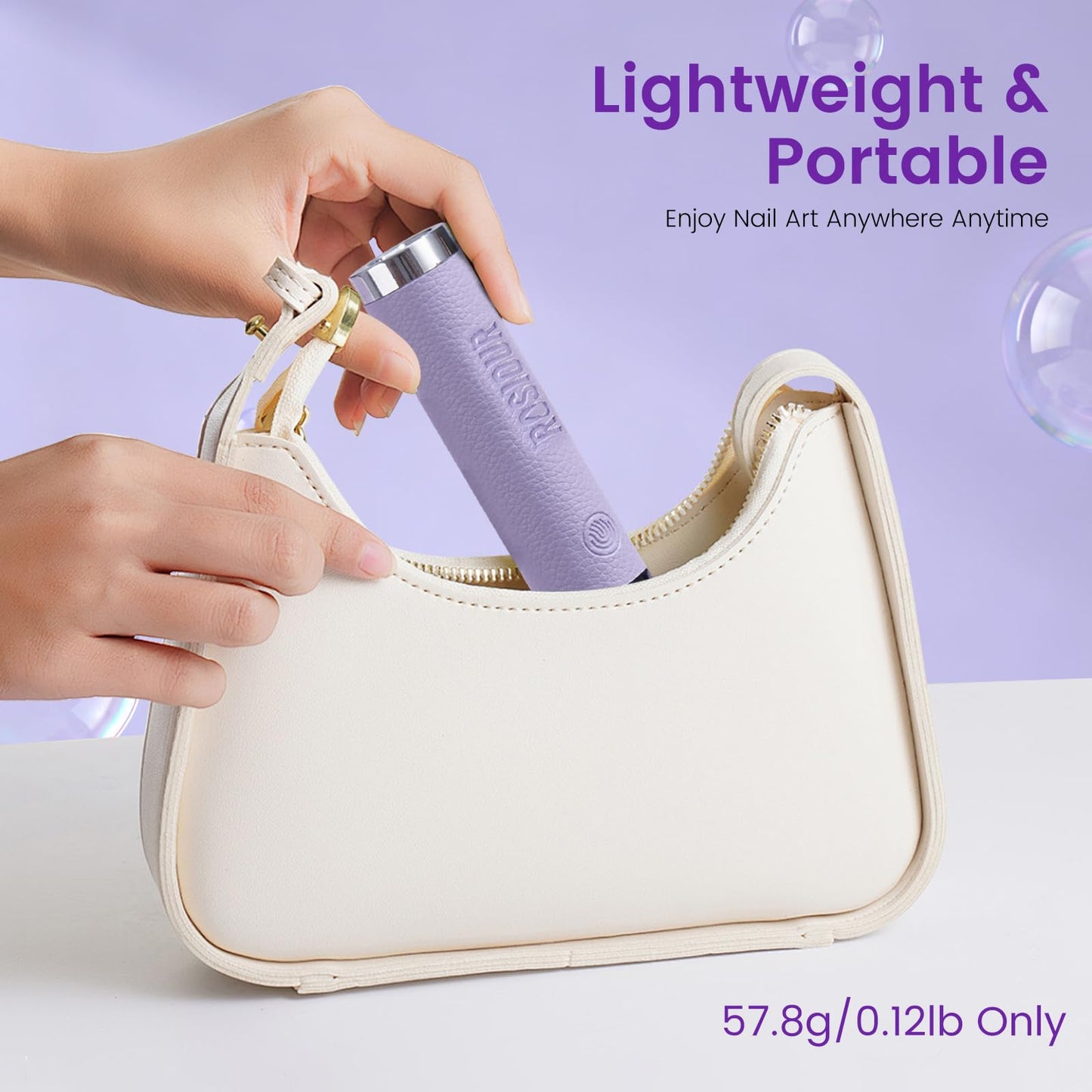Rosiour Mini UV Lamp for Gel Nails- Rechargeable Handheld Nail U V Led Curing Light with Stand- Flash Cure Fast Dry UV Lamp with Auto Sensor for Home Manicure and Salon (Purple)