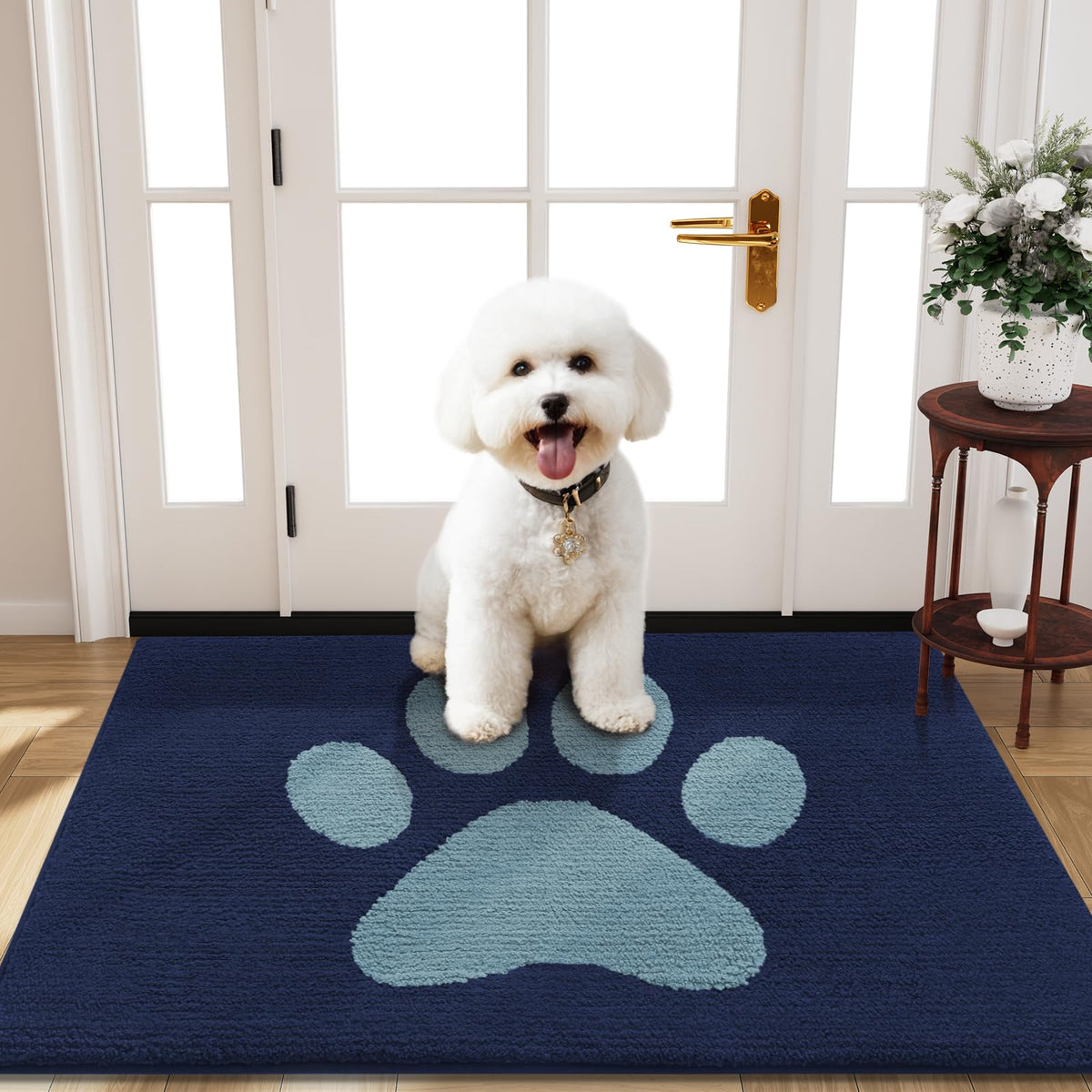 Buganda Dog Door Mat for Muddy Paws 40x32, Absorbent Doormat for Inside