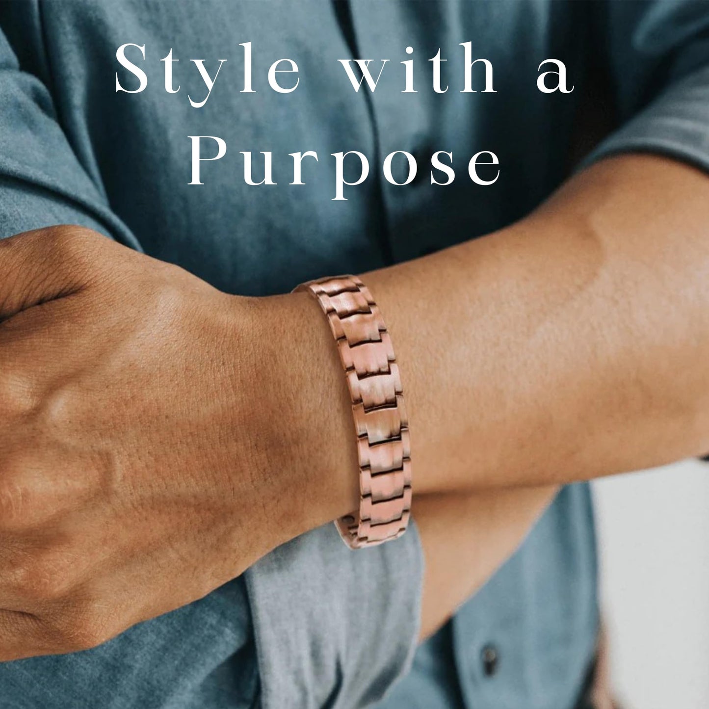 Shield Copper Bracelet – Adjustable Magnetic Bracelet for Men & Women, Pure Copper with 8 Powerful 3000 Gauss Magnets, Sleek Wellness Design for Comfort, Balance & Energy – 15MM