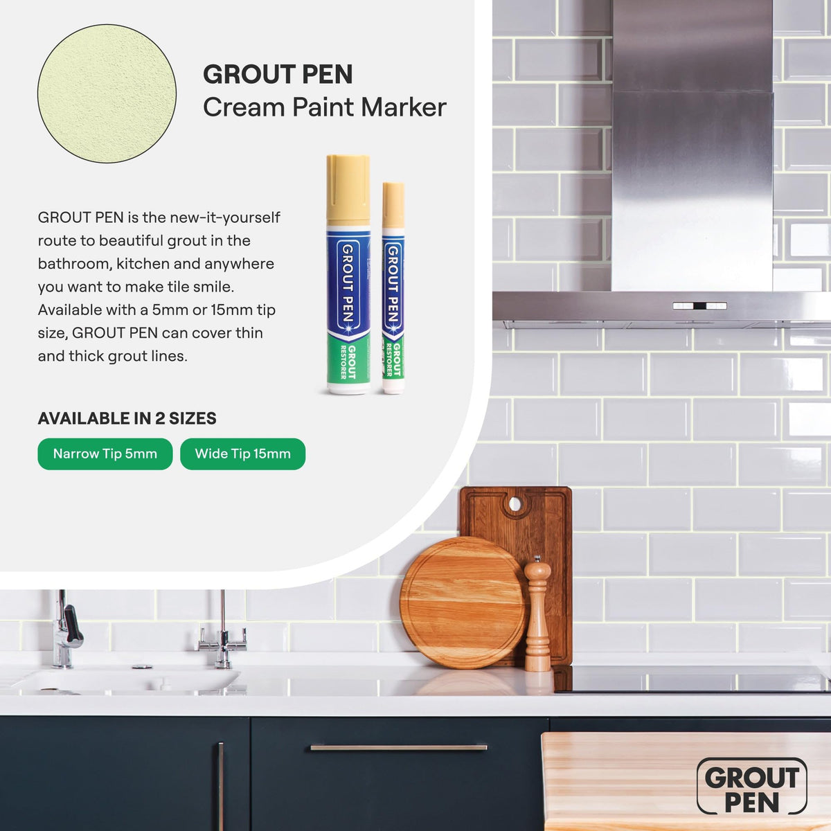 Grout Pen Cream Tile Grout Paint Marker (3 Count)