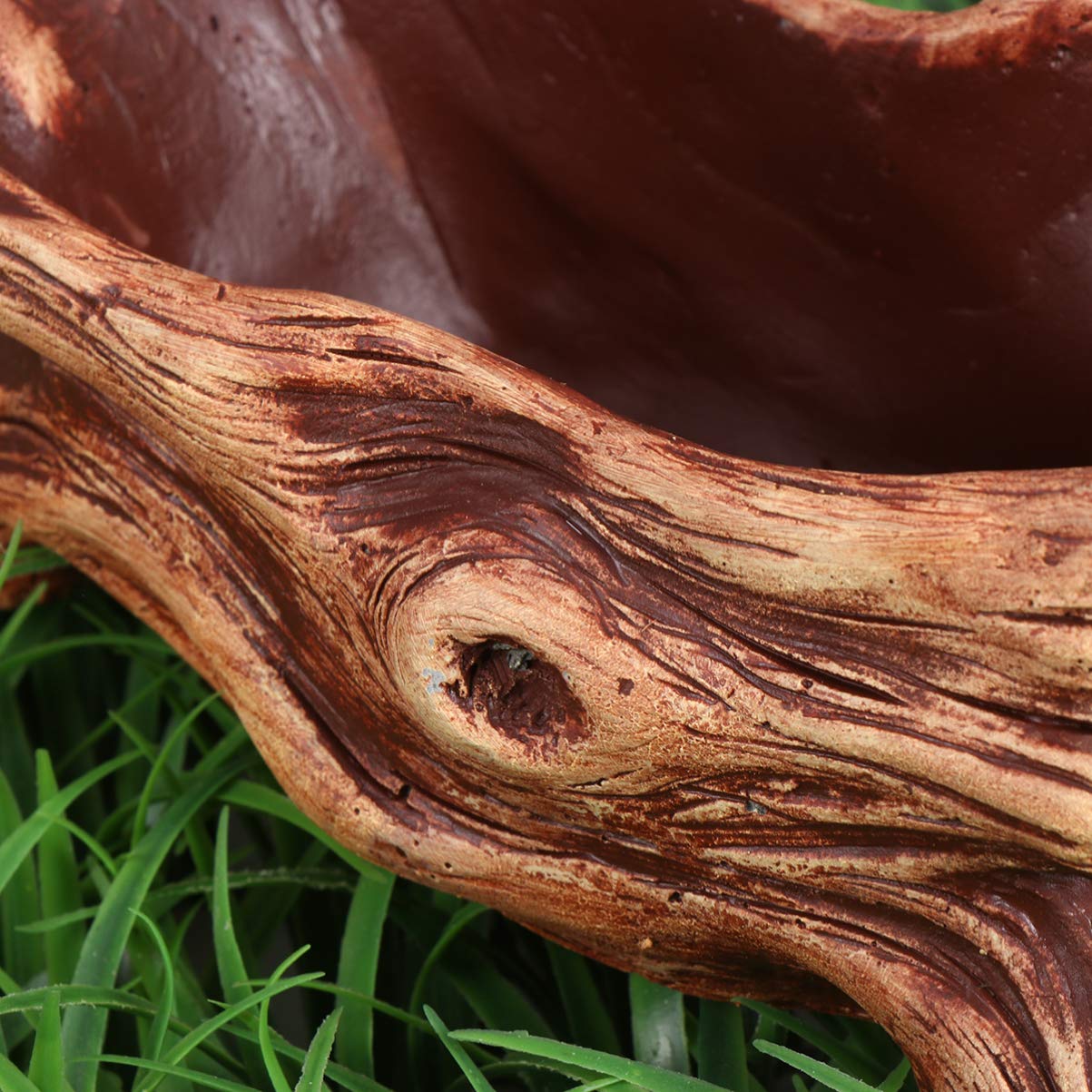 Desk Containers Driftwood Stump Log Concrete Planter Succulent Pot Flower Plant Pot Container for Indoor Outdoor Patio Decoration Brown Ornament Container