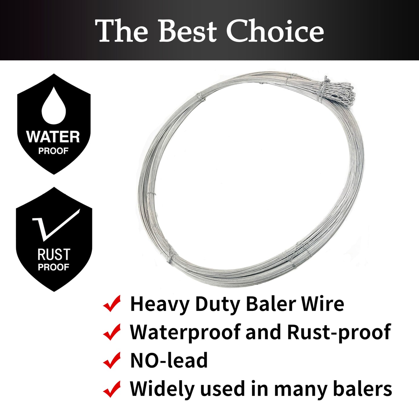 RETON-PPE Baling Wire 14 Gauge 14 Feet 50PCS,Bale Wires Ties Galvanized Steel Wire Bulk,Heavy Duty Bailing Wire Roll 50 Count Bundle Single Loop,HIGT Strength Emergency Bailing Wires for Cardboard