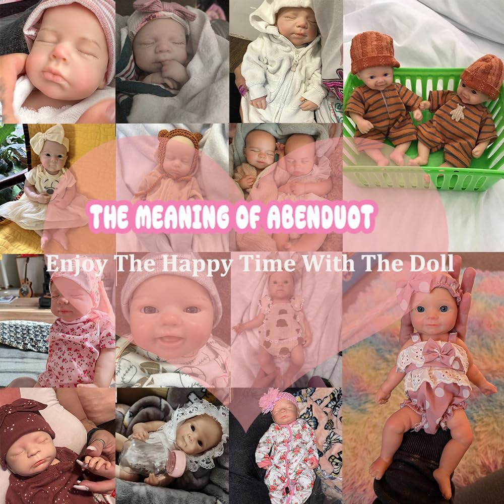 Abenduot 18inch 6.2lbs Can Open Mouth Full Body Silicone Baby Dolls,Lifelike Soft Solid Silicone Newborn Doll Anatomically Correct Girl Dolls - Pascale
