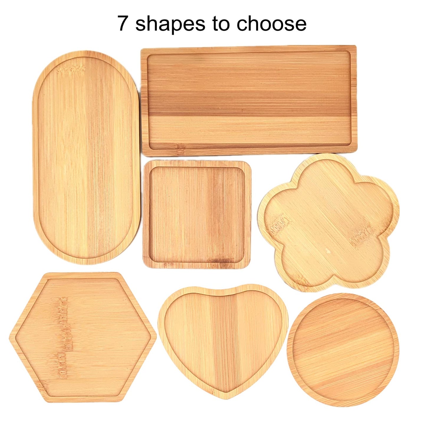 4PCS Mosaic Bamboo Coasters for Crafts, Blank Base Trays, Drinking Cup Coaster, Plant Coaster, Art Plate,DIY Mosaic Supplies (Heart)