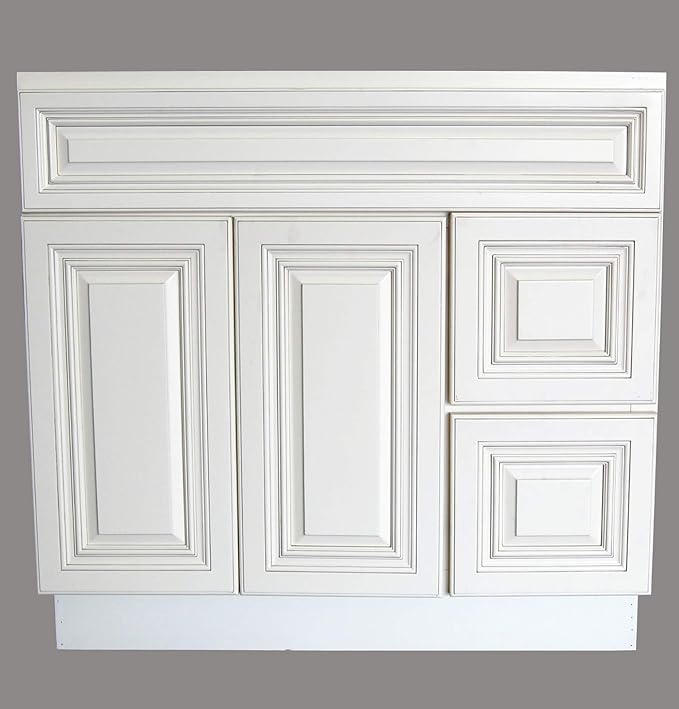 New Atique White Single-sink Bathroom Vanity Base Cabinet 36" Wide x 21" Deep AW-V3621D