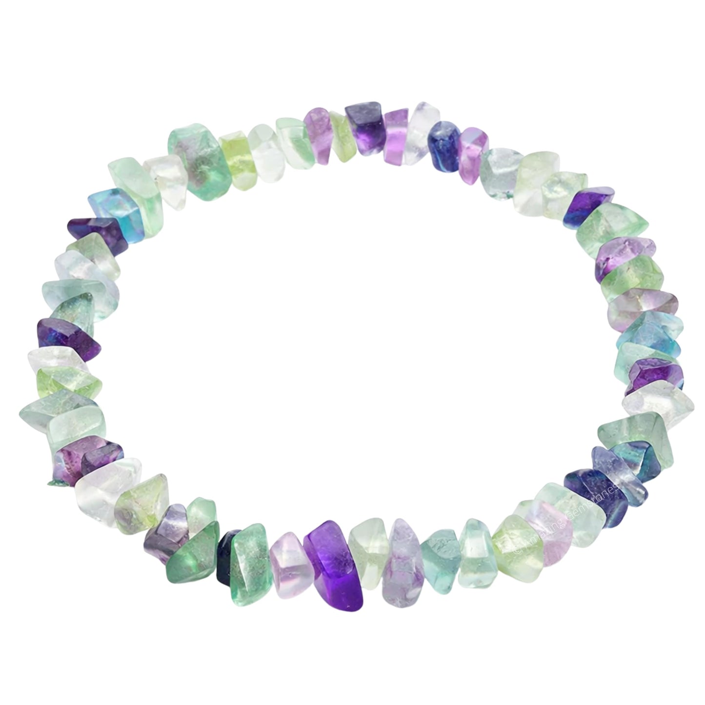 Amazing Gemstone Chips Bracelet (Multi Fluorite)
