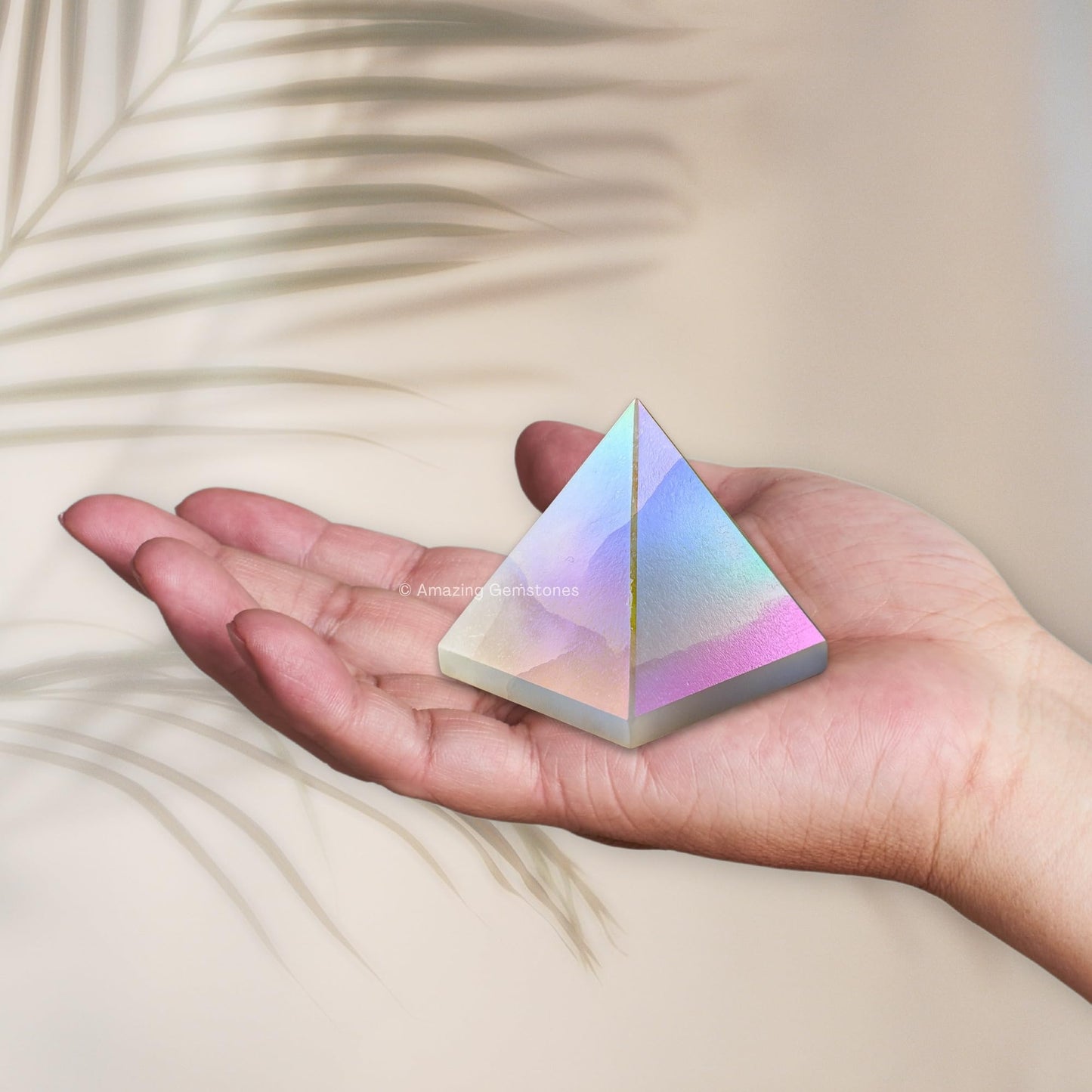 Amazing Gemstone Angel Aura Quartz Pyramid Crystal Healing Stones - 1.5" Great Pyramid Figurine of Natural Stone Pyramid for Meditation, Reiki, Chakra Balancing and Crystal Pyramids Grid