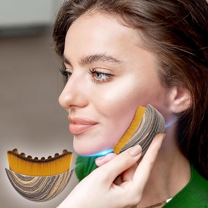 2PCS Lymphatic Contour Face Brush,Contour Face Brush for Lymphatic Drainage,Dry Lymphatic Drainage Massager,Ergonomically Designed to Fit The Skin Precisely