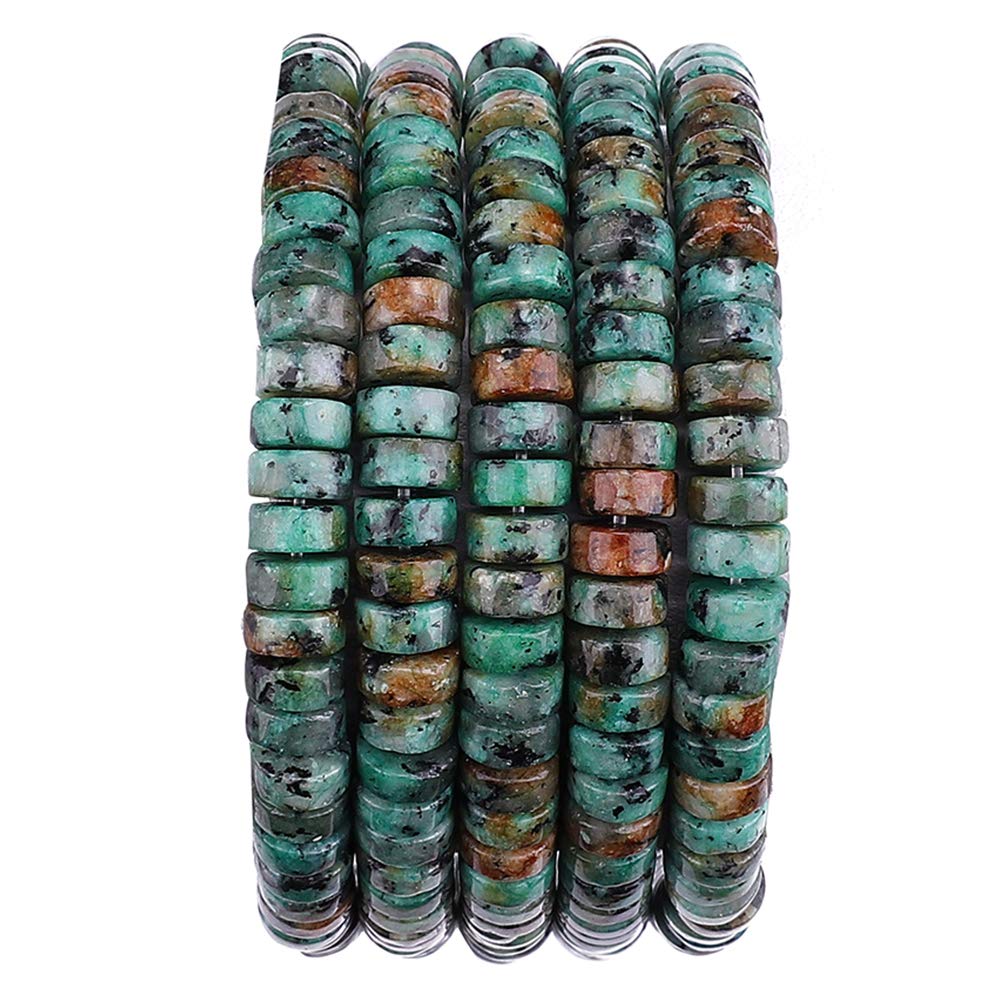 BEADIA Natural African Turquoise Spacer Beads Caps Loose Semi Gemstone for Beading Jewelry Making 6mmx3mm 38cm