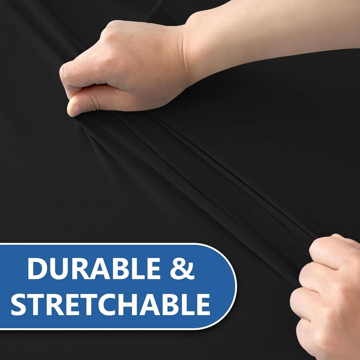 Fitted Table Cloth Round Cover 4ft-Spandex Elastic Table Covers 6 Pack 48 Inch-Black Small Stretch Folding Tablecloth for Weddings Banquets Restaurant Event Parties Vendor Stand Tables