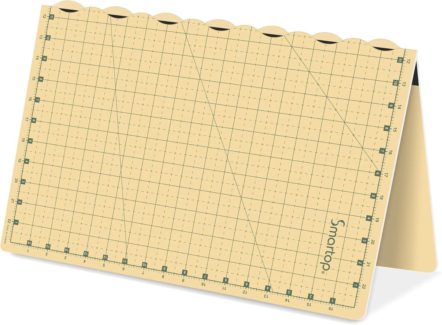 SMARTOP 24"x18" Self Healing 3 Layer Folding Cutting Mat, Non-Slip Non-Reflective, Great for Crafts, Quilting, Sewing, Scrapbooking Molandi Yellow (Molandi Yellow)