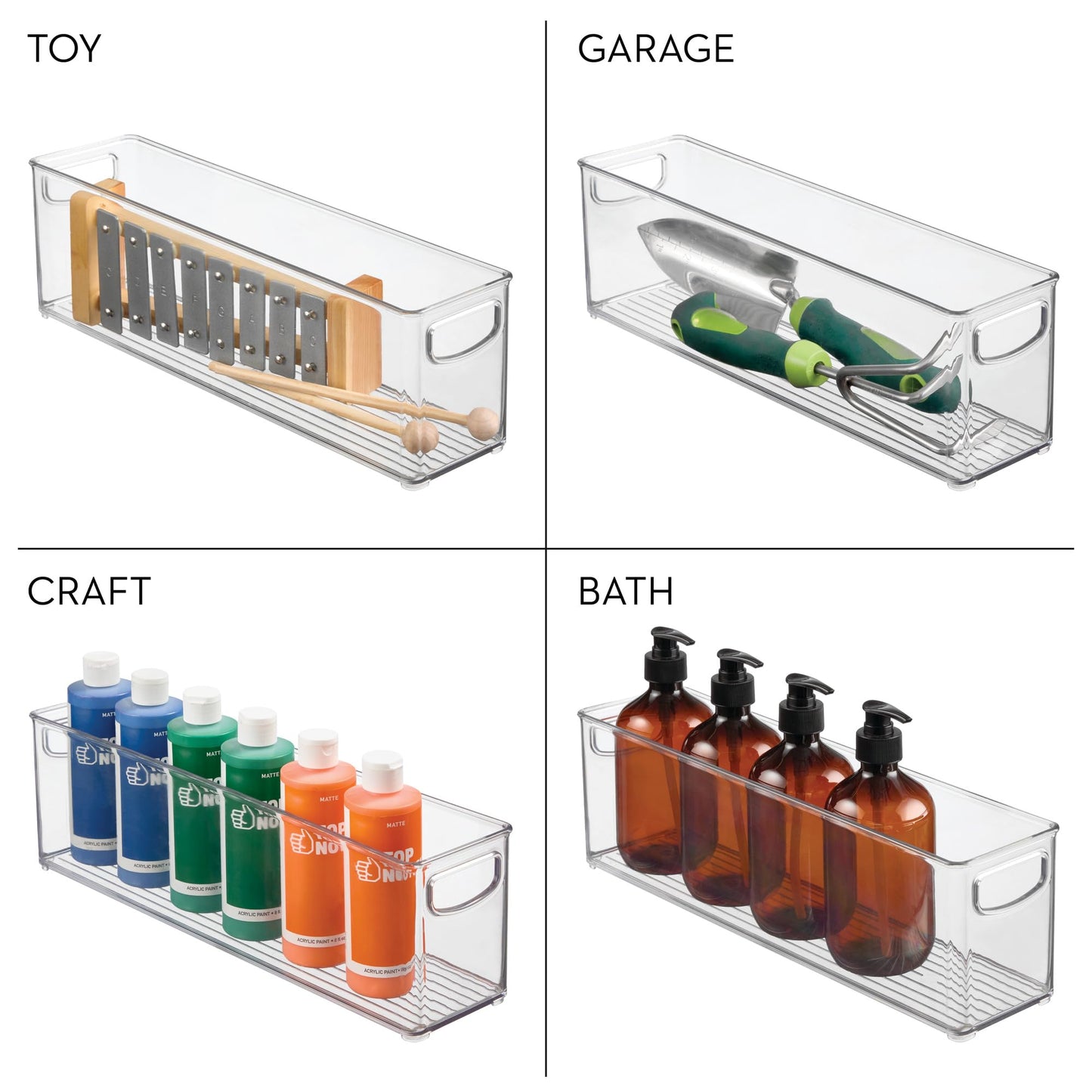 iDesign Recycled Plastic Stackable Storage Bin - Perfect to Hold Breast Milk Bags - Clear