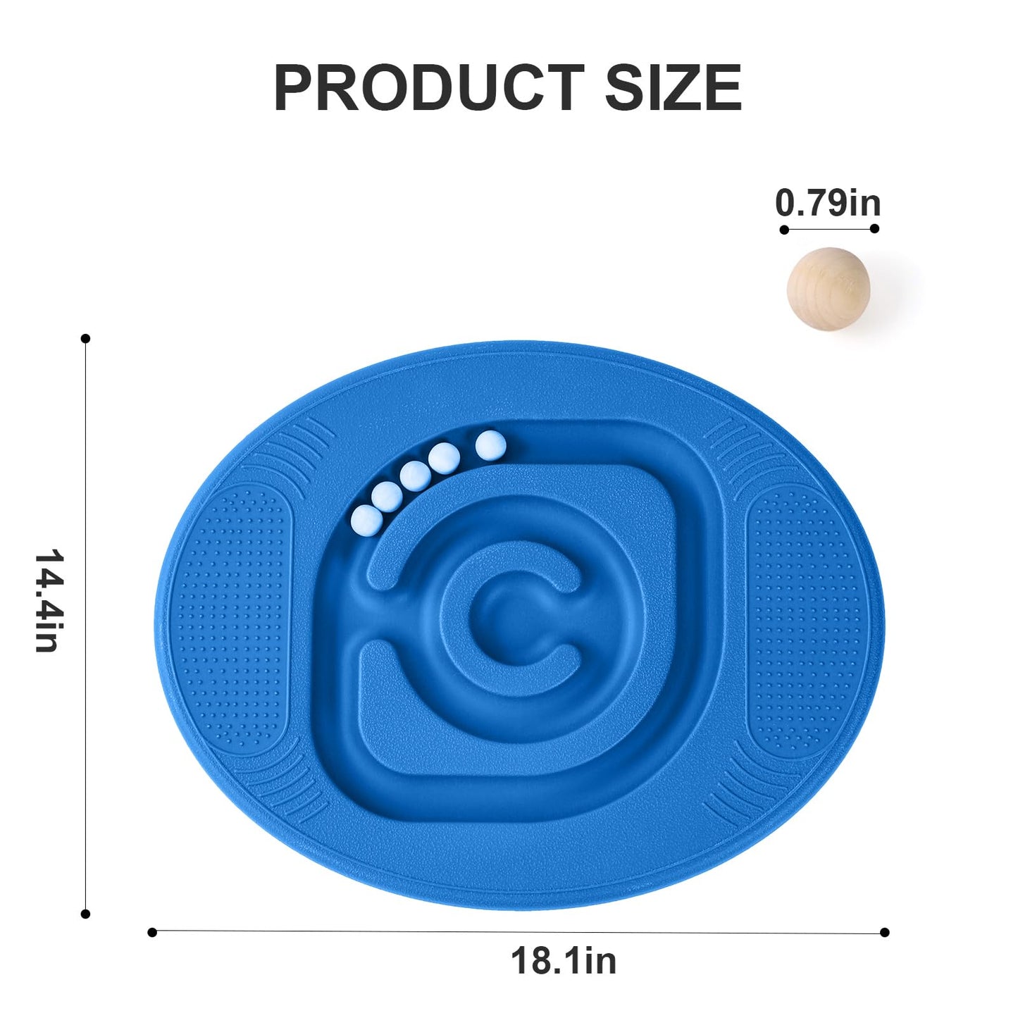 Kids Maze Balance Board - Wobble Trainer for Ski Surf Snowboard, Non-Slip Sensory Rocker Ages 3-12, Core Therapy & Skate Prep Ocean blue
