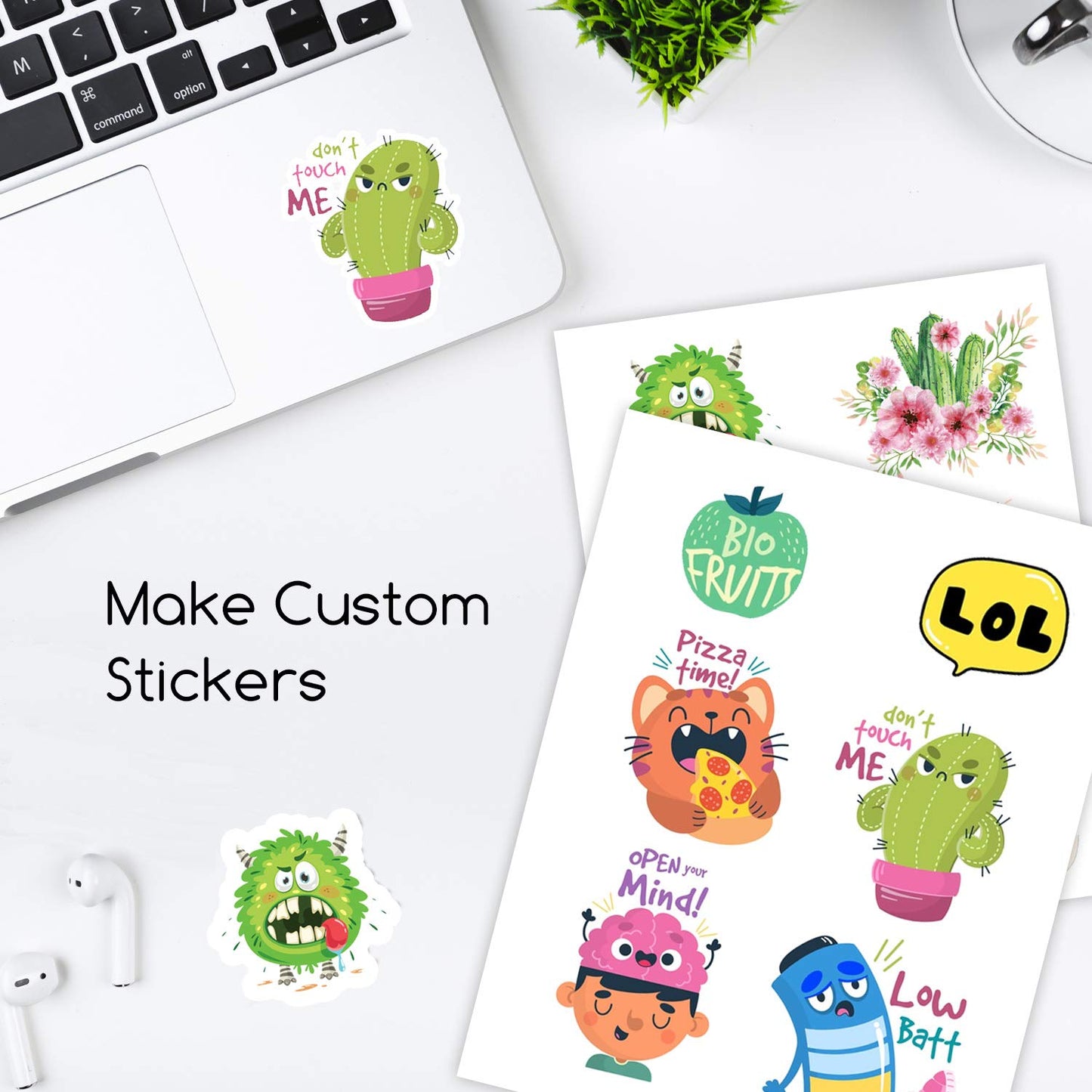 A-SUB Premium Printable Vinyl Sticker Paper for Inkjet Printers, 50 Sheets Matte White Waterproof Sticker Paper 8.5x11 Inch for Making Your Own Stickers at Home