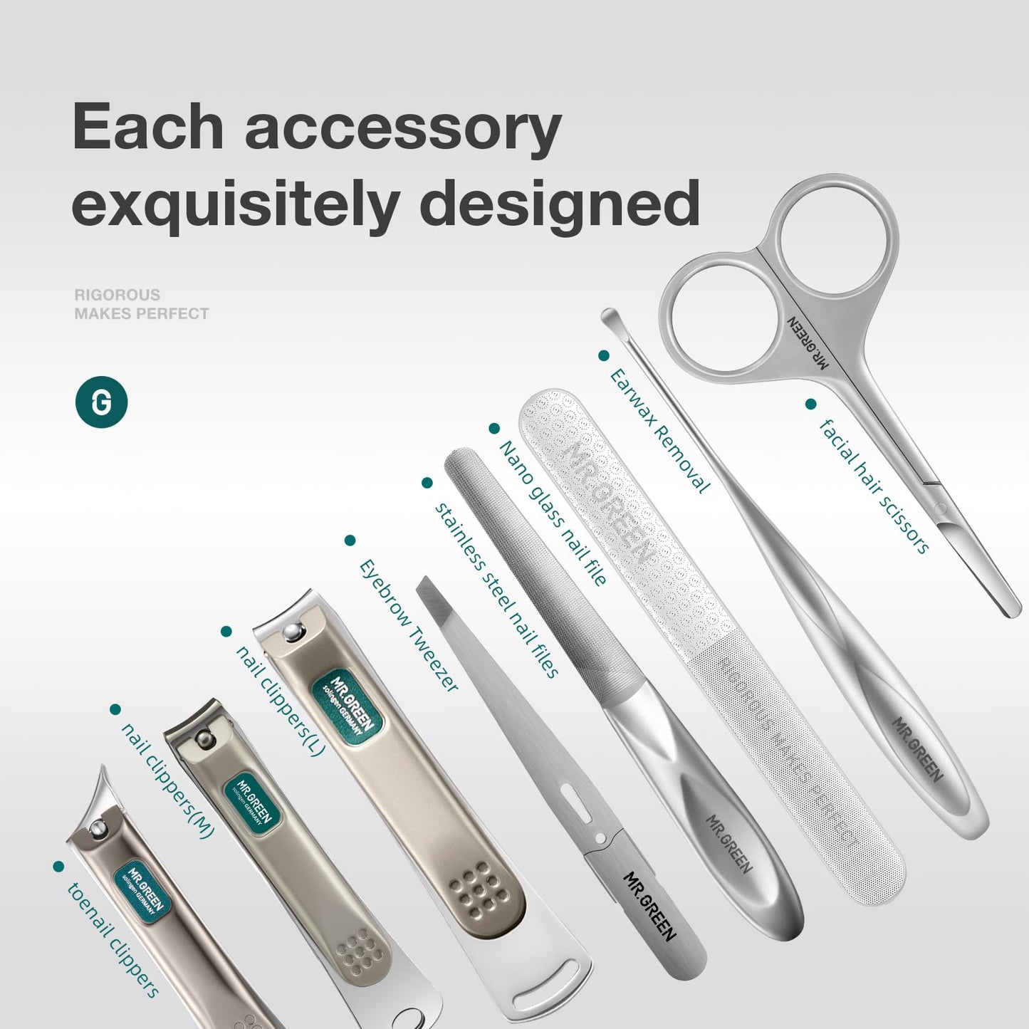 MR.GREEN Manicure Sets Light Luxury Nail Clipper Kits Personal Care Tools Fashion Contrasting PU Case (Mr-8885)