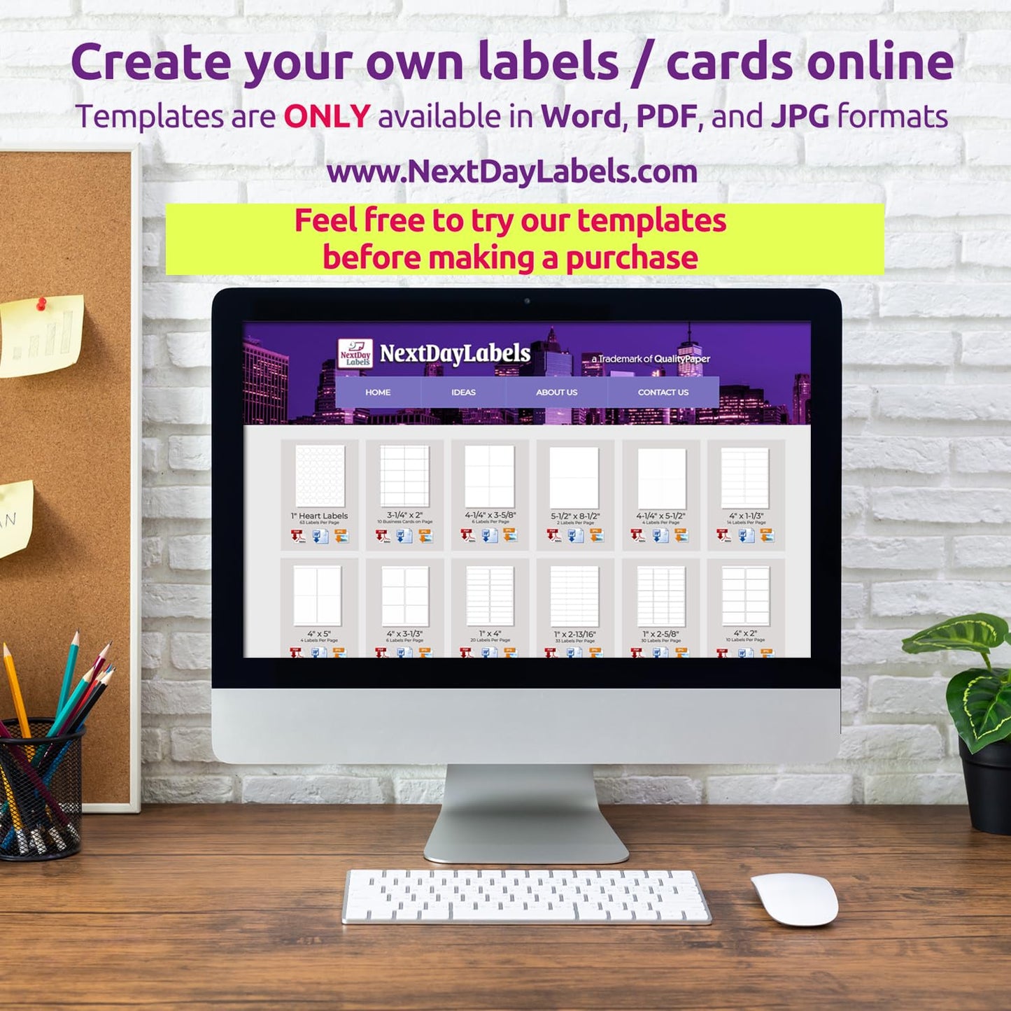 NextDayLabels 1.5 Inch Round Circle Stickers White Blank Labels for Laser Inkjet Printer - 30 Per Sheet Self-Adhesive Jar Candle Product Made in USA - 750 Labels