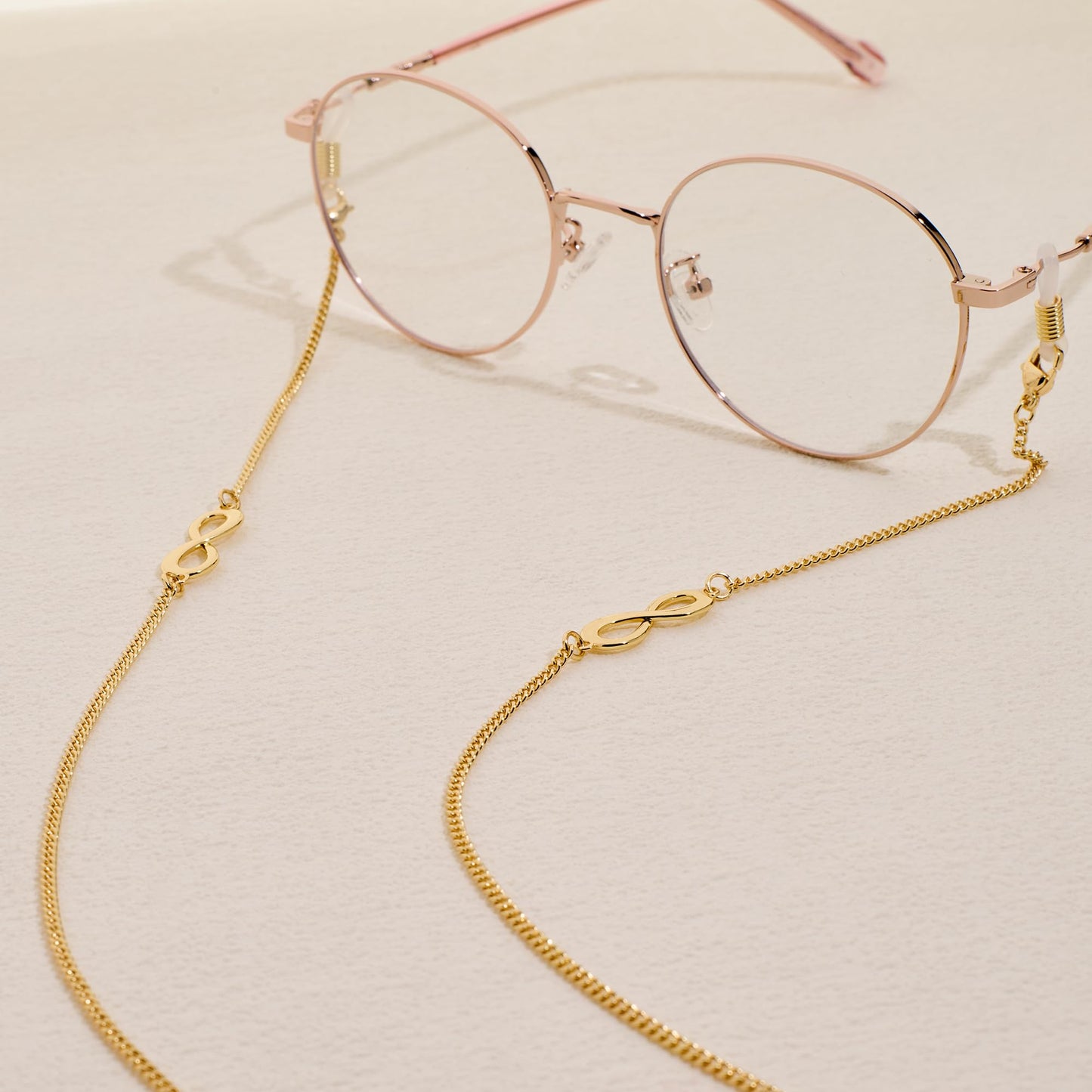 AllenCOCO Infinity Glasses Chain, Glasses Strap For Women Sunglasses - 14K Gold Eyeglasses Chain, Eye Glasses Holders Around Neck
