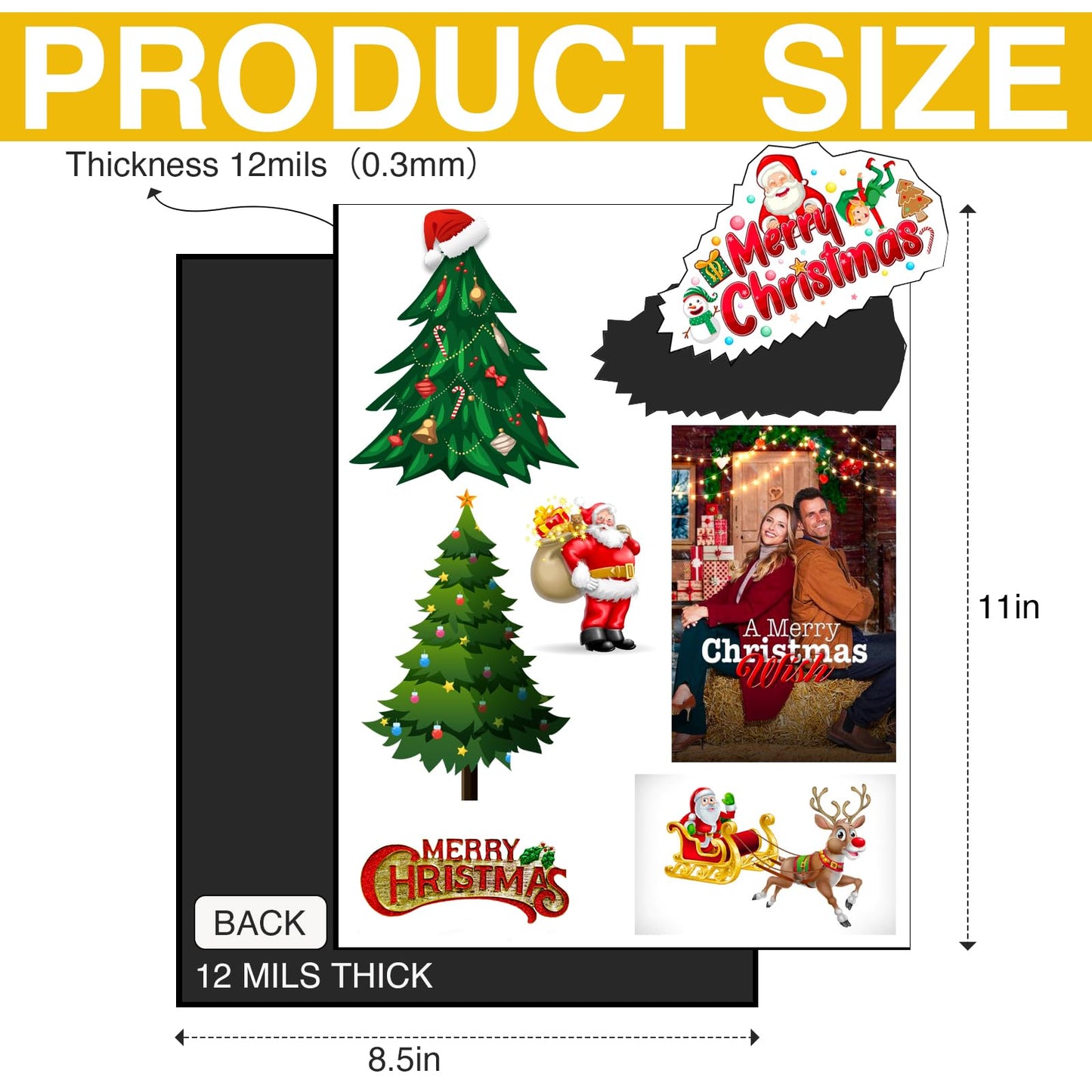JINGZHAN Printable Magnetic Paper Non-Adhesive, 8.5" x 11" 12 Mil for Inkjet Printer & DIY Crafts, 10 Sheets