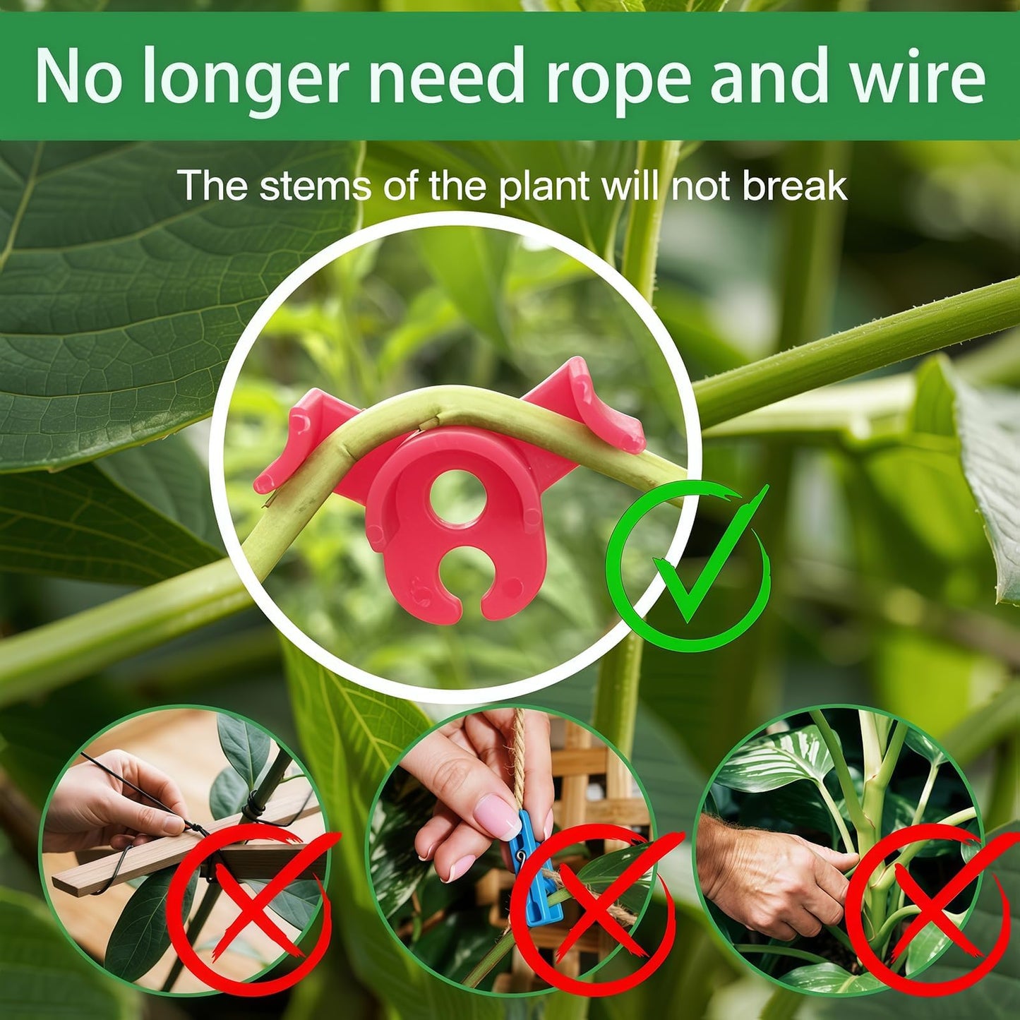 artisanstar 120-Pack Plant Training Clips for Low Stress Training - 90-Degree Angle Plastic Plant Stem Support Clips, Reusable Garden Clips for Tomatoes, Vines (Red & Green)