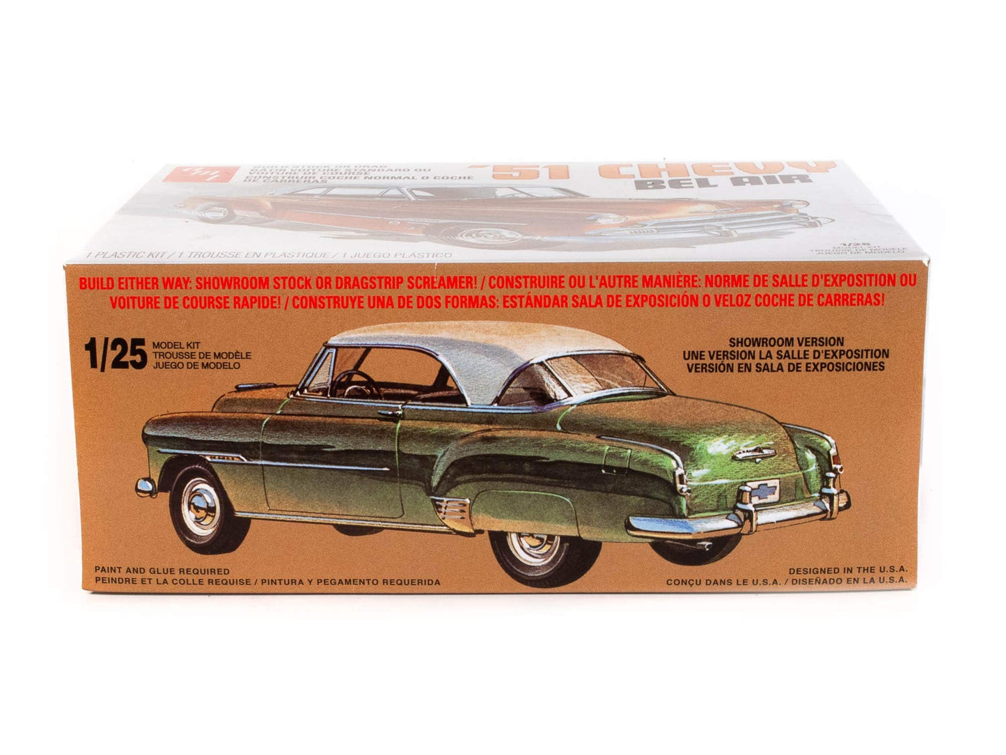 AMT Skill 2 Model Kit 1951 Chevrolet Bel Air 2-in-1 Kit Retro Deluxe Edition 1/25 Scale Model
