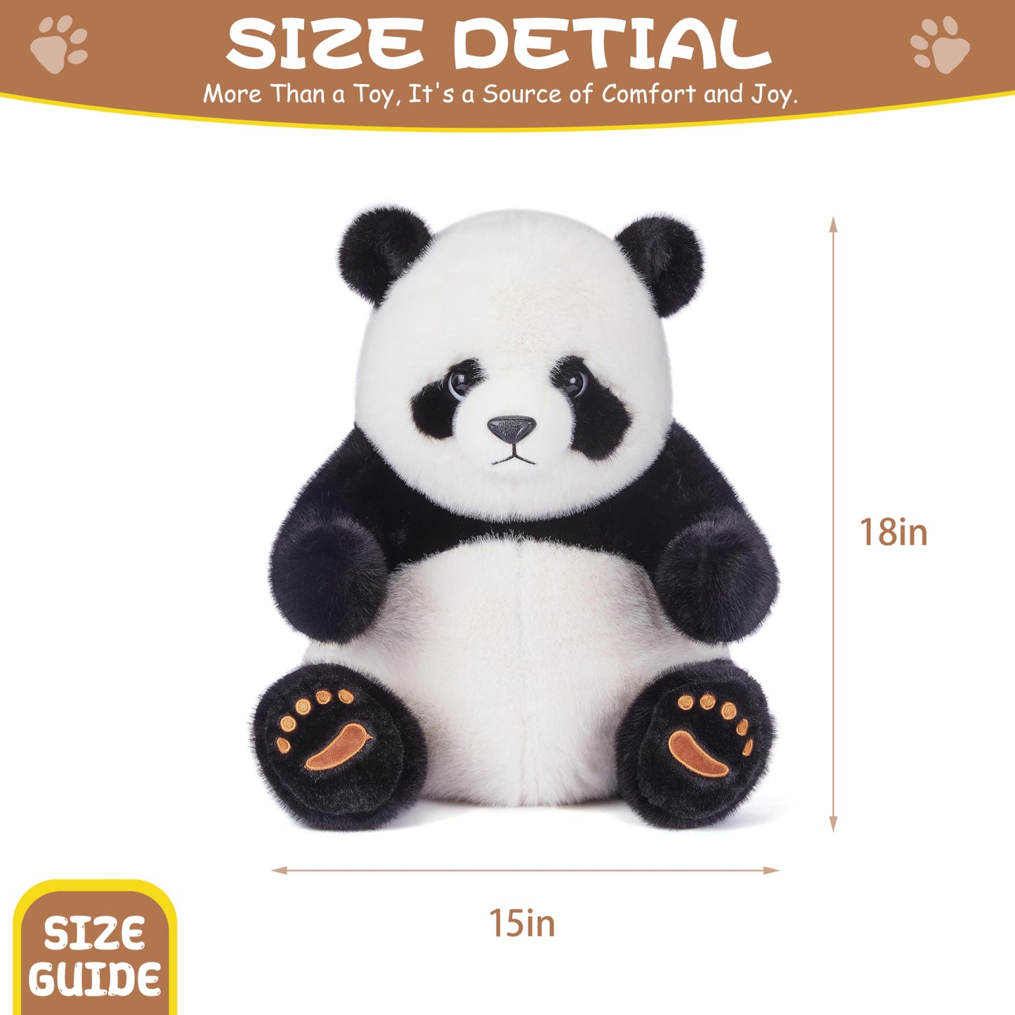 Riverwar Big Panda Stuffed Animal Plush Toy,18" Large Size Cute Giant Cuddly Soft Gift for Babies, Boys, Girls,Girlfriend on Christmas, Valentine's Day